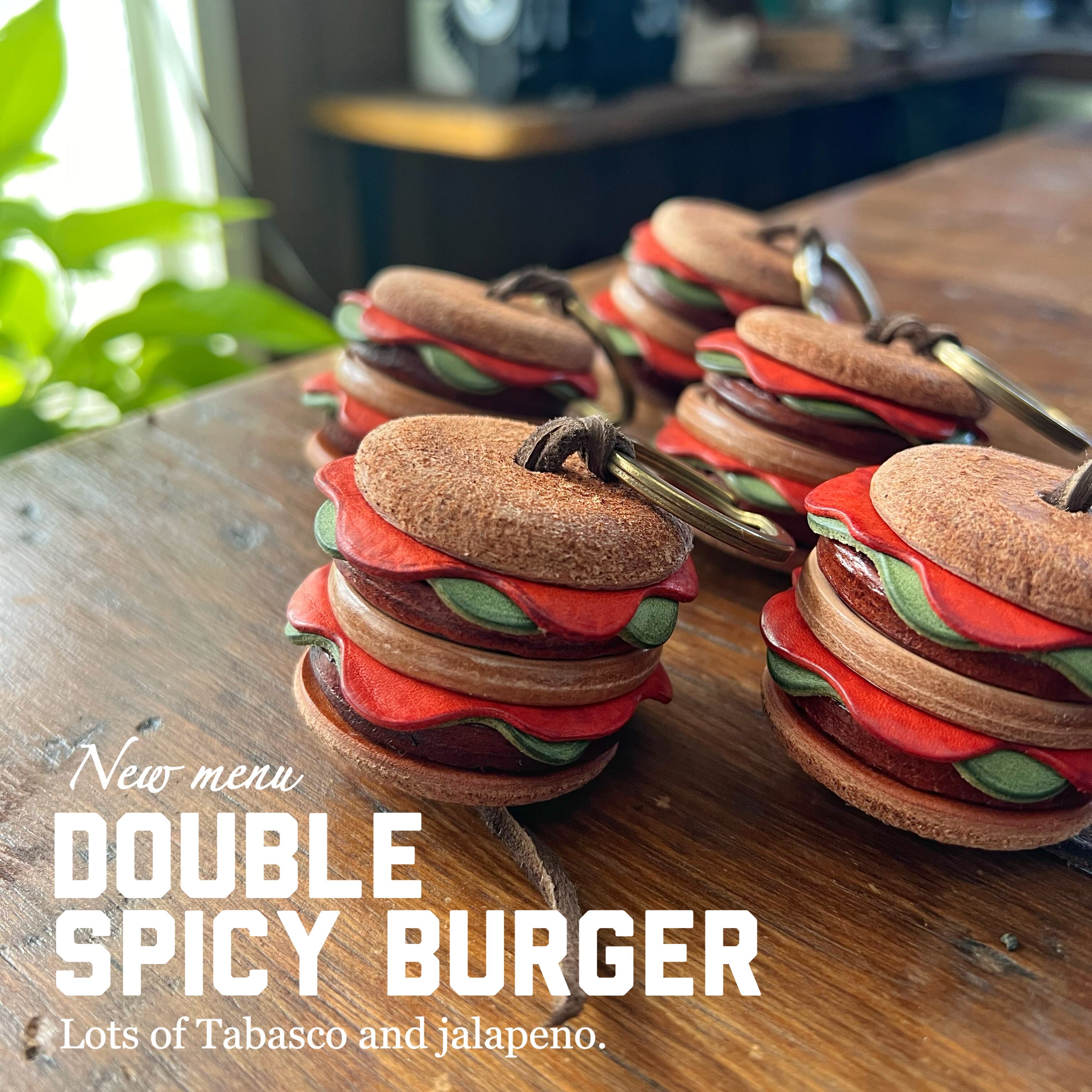 Leather Burger “Double Spicy Burger” レザー ハンバーガーチャーム