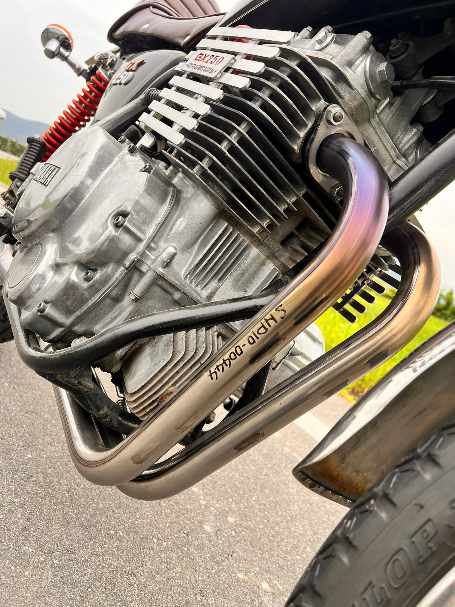 GX250用 爆吸オリジナル マフラー メッキ サイレンサーなし | REDSTAGE