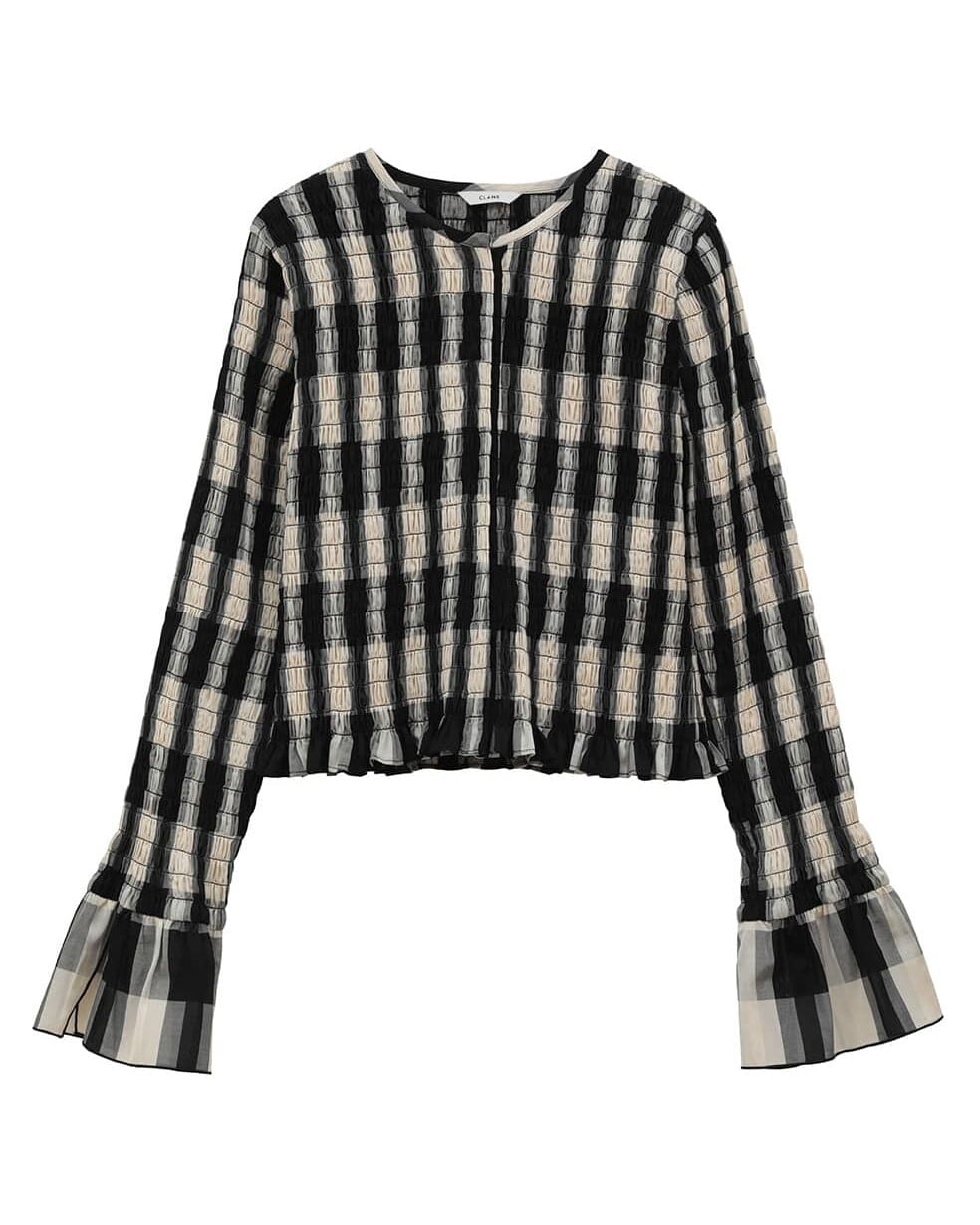 CLANE(クラネ) SHIRRING DESIGN BLOUSE MIX | サウスオレンジ｜メンズ