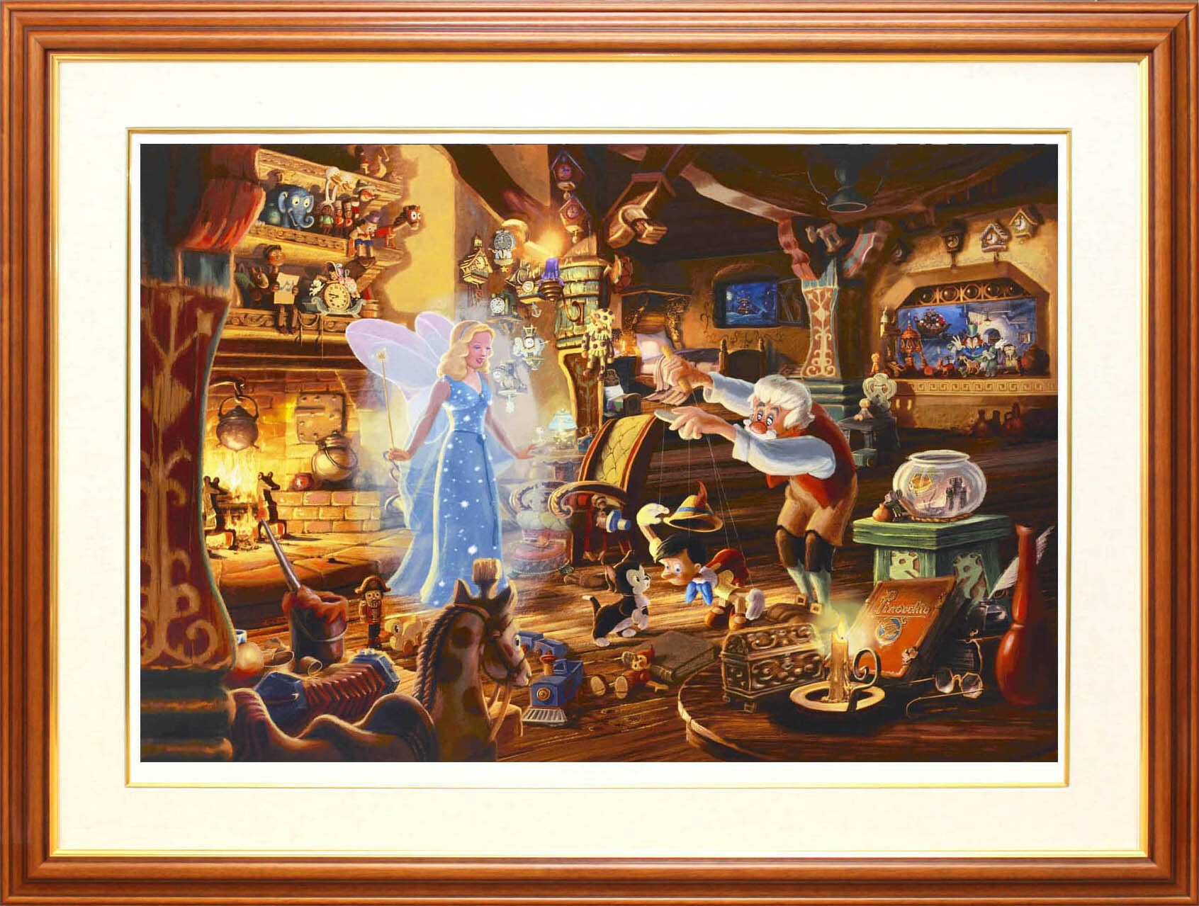 ディズニー絵画 トーマス キンケード「ピノキオ/ゼペットのピノキオ