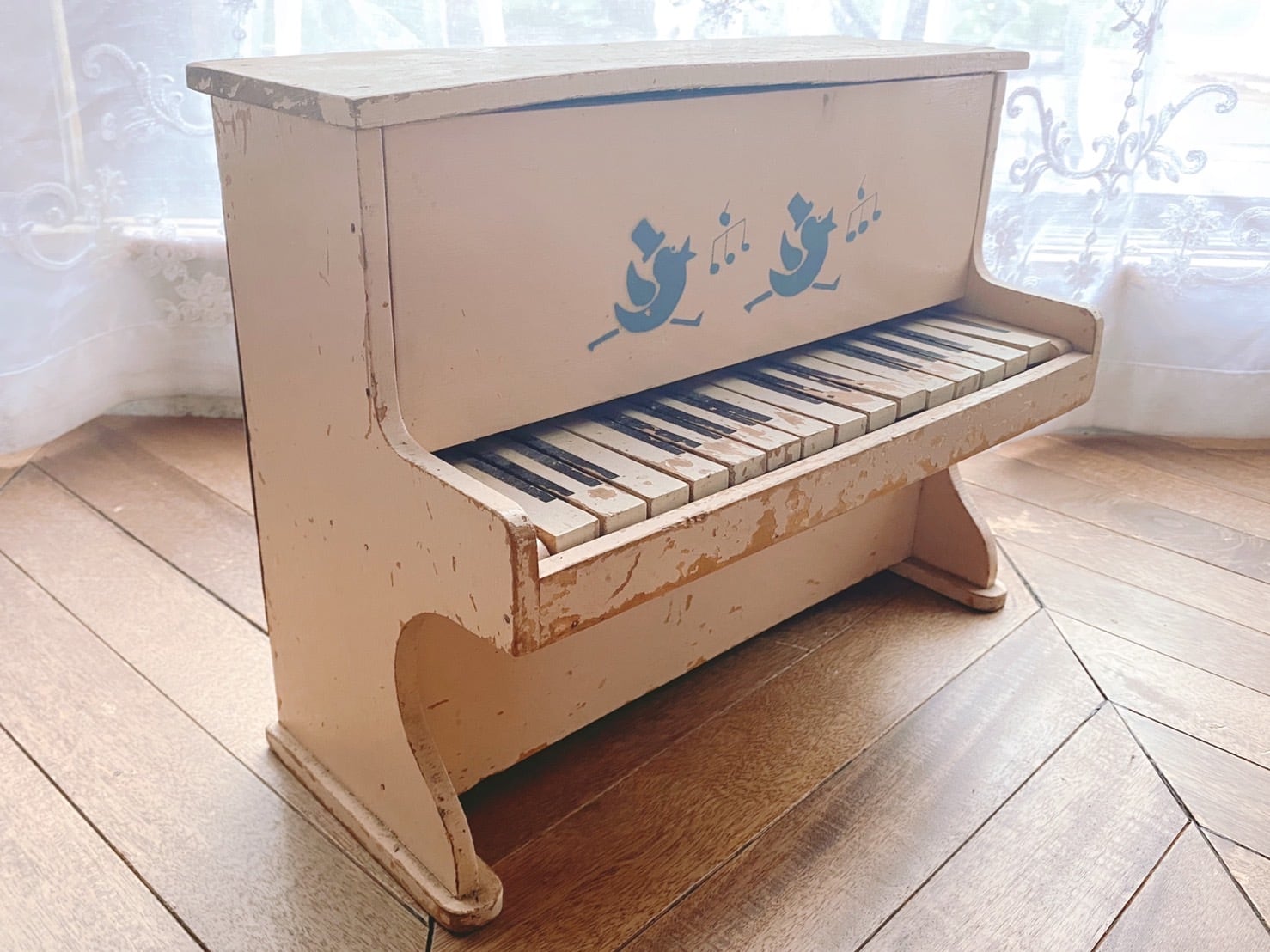 antique toy piano france pink フランスアンティーク トイピアノ