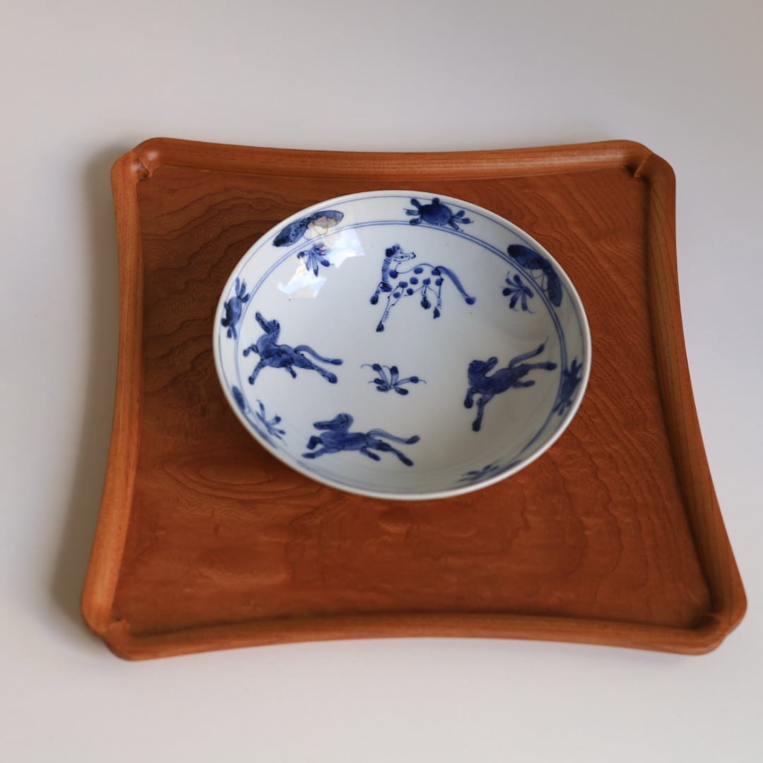 鳥文大皿 (加藤 釥 作) 鳥文大皿(加藤 釥 作)