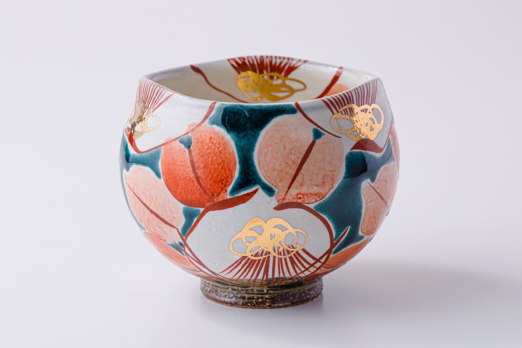 いっぷく碗 釉彩椿 | 虚空蔵窯｜石川県能美市の九谷焼の窯元。九谷焼の