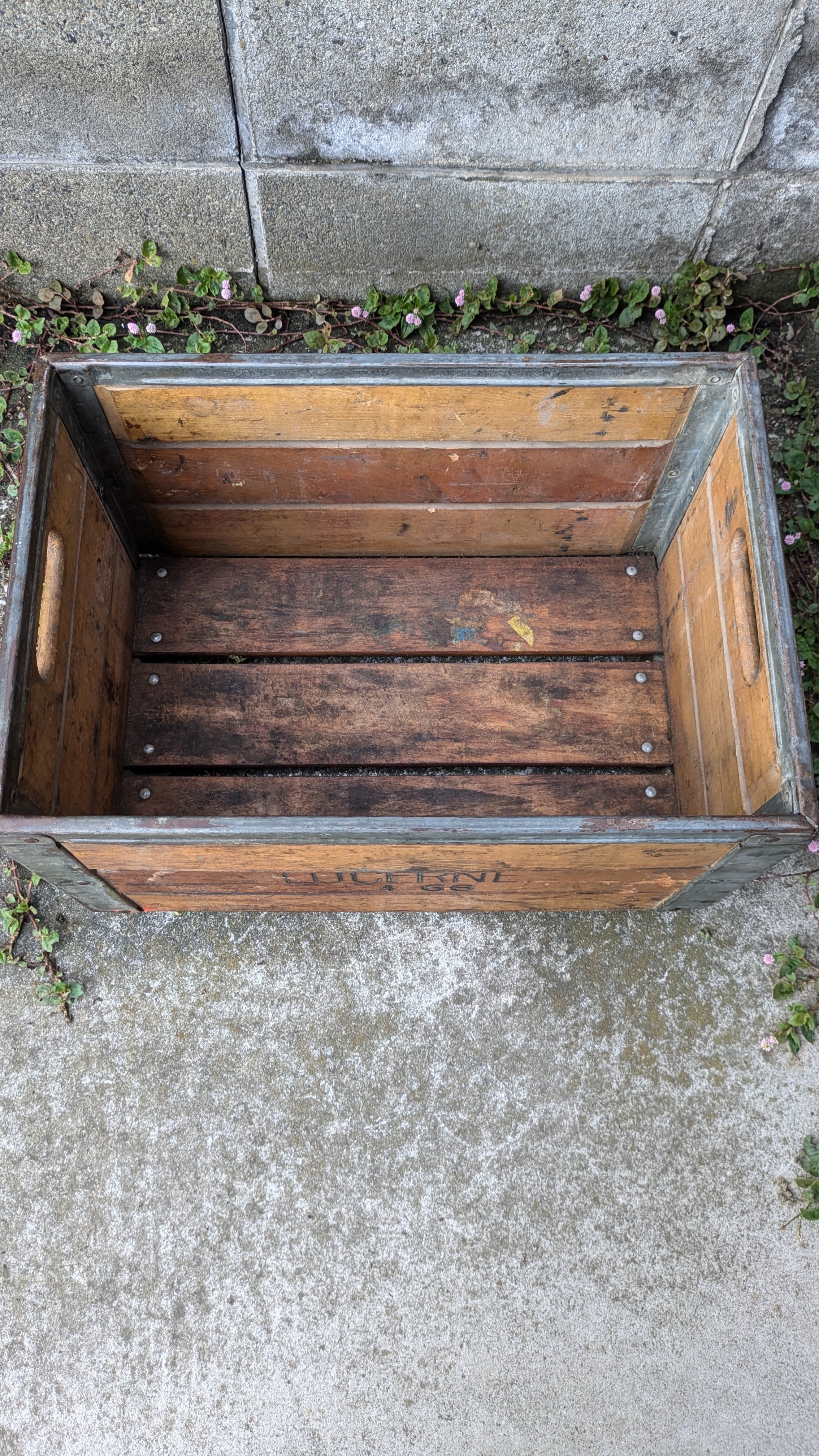 1960's Vintage LUCERNE MilkCrate WoodBox Antique ビンテージ ミルク