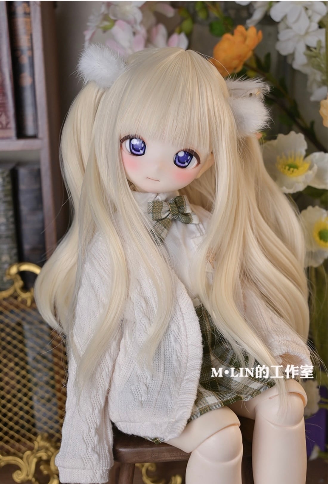 BJDドール用ウィッグ 8-9インチ MDD/kumako/DDサイズ通用 1/3 全4色