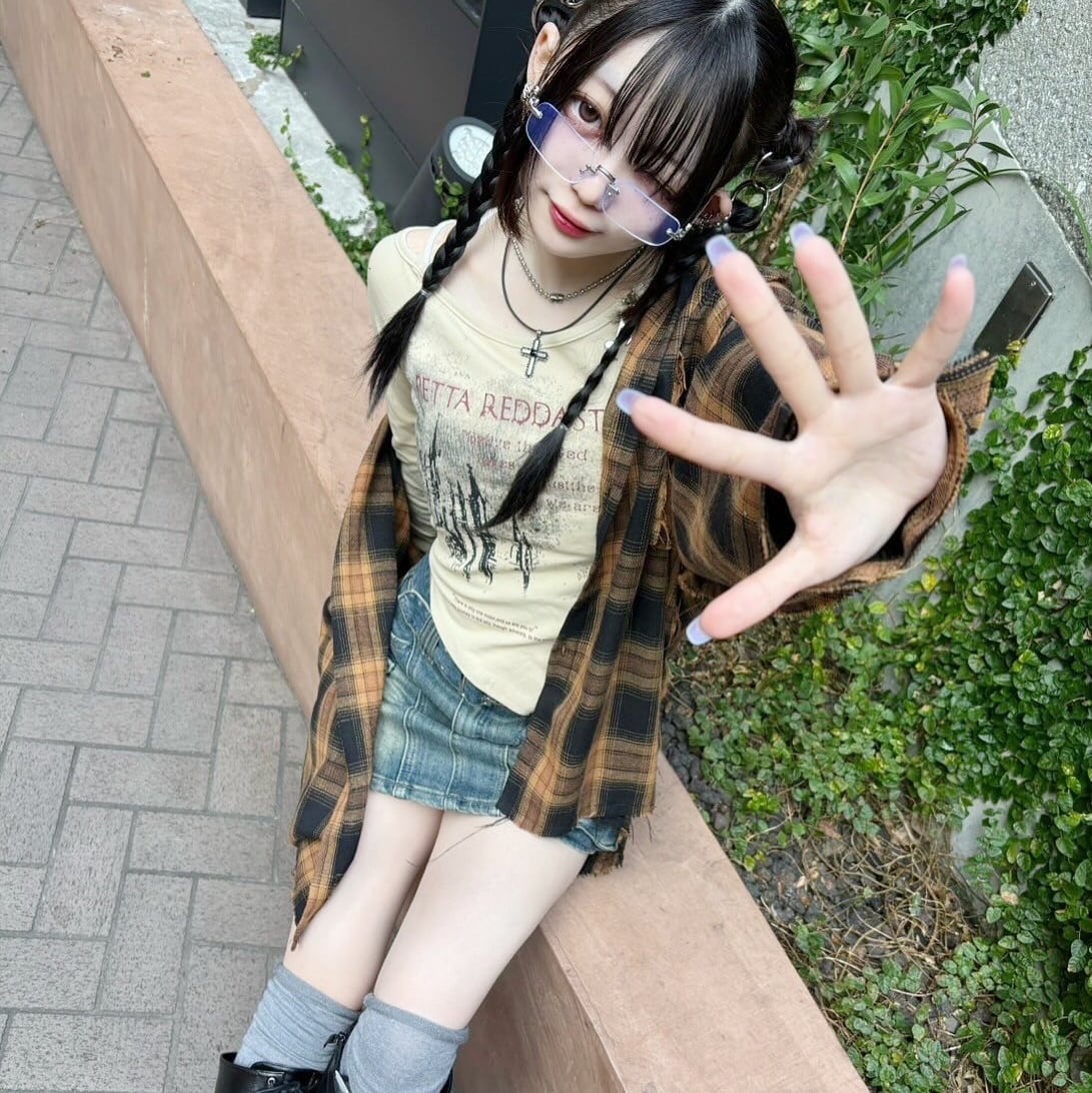 Stone シャツジャケット タグ・ハンガー付き ダメージチェックBIG