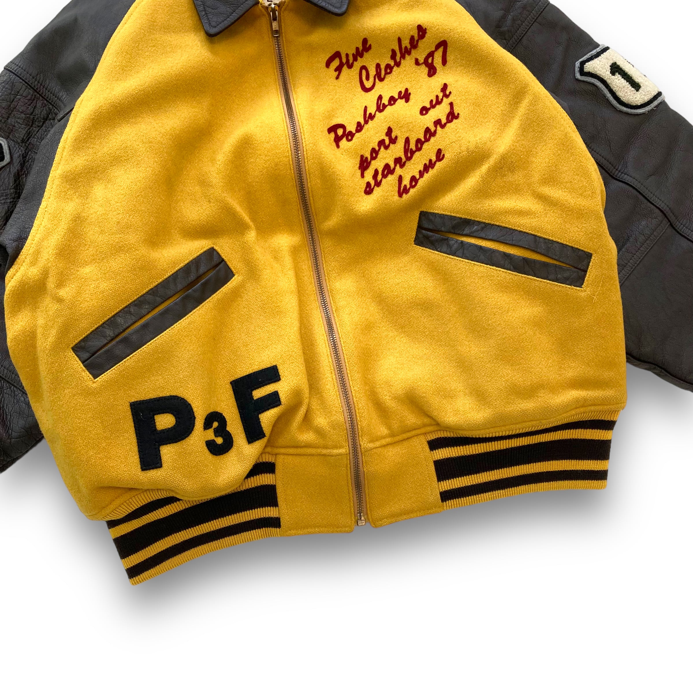 POSH BOY】90s ポッシュボーイ バーシティジャケット 袖レザー