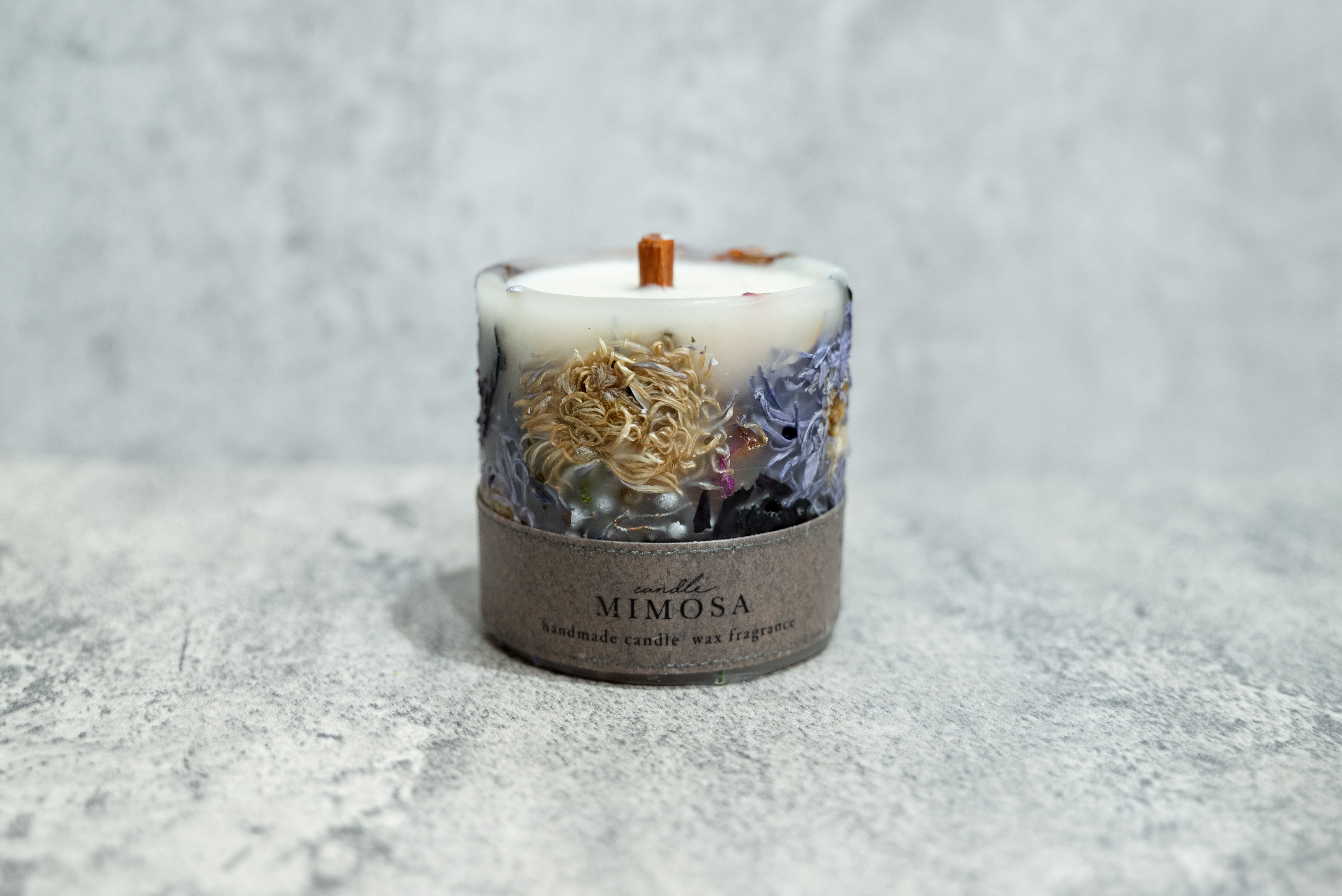 Mimosaの香り】ボタニカルアロマキャンドル/φ7×8cm | candleMimosa