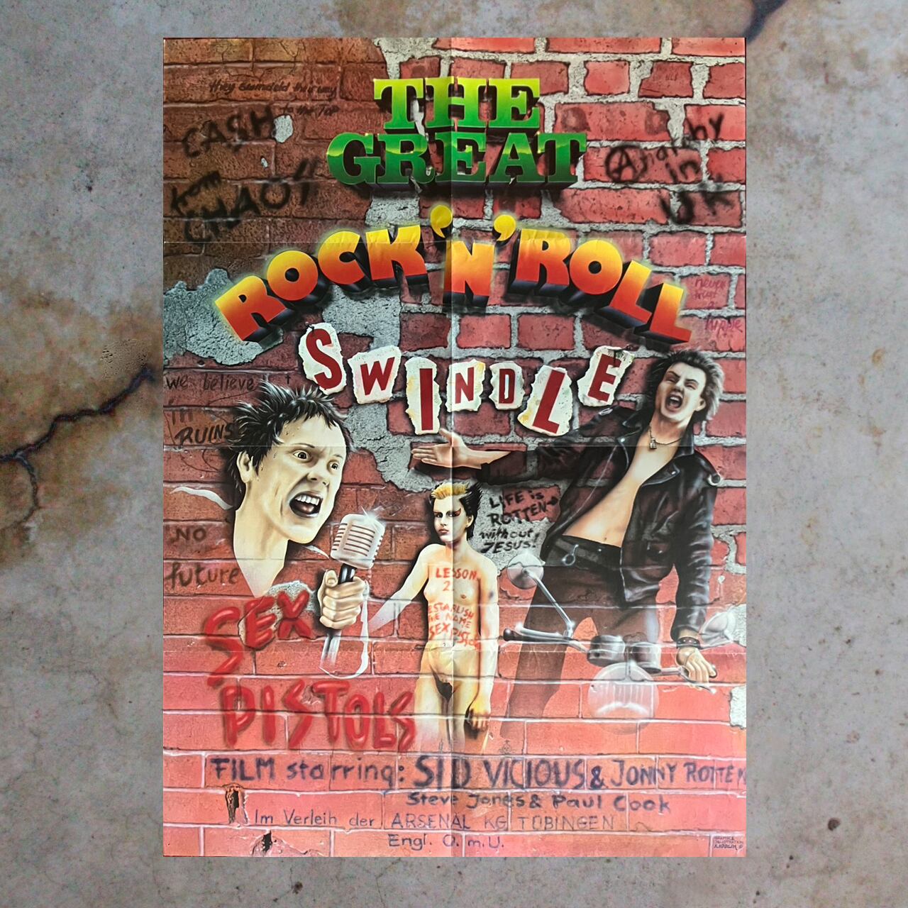 1980「The Great Rock 'n' Roll Swindle」ドイツ版映画ポスター A1