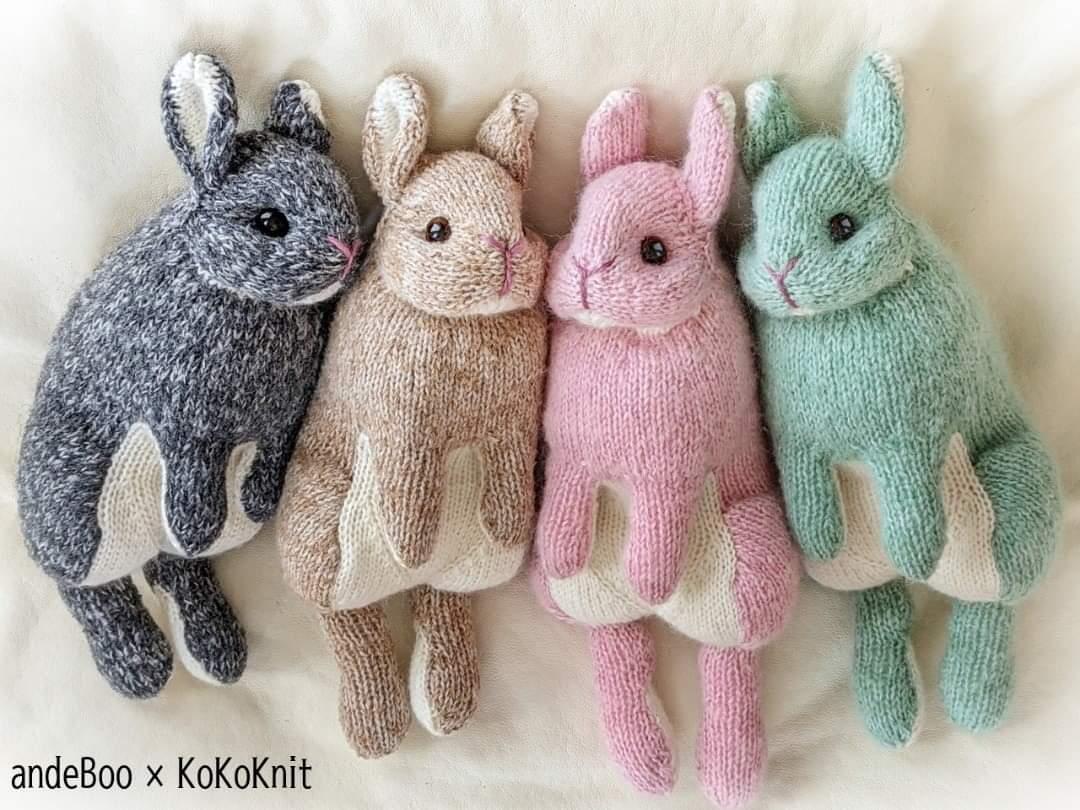カスタマイズ可能❣️ファーヤーンのウサギさんあみぐるみ（マーブル