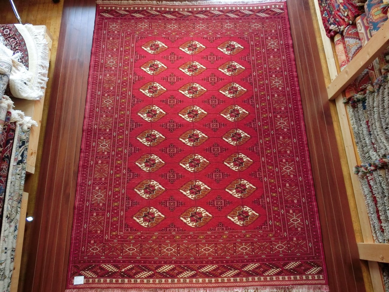 トルクメン ペルシャ絨毯 段通 ケース・原産地証明書付 V R4321