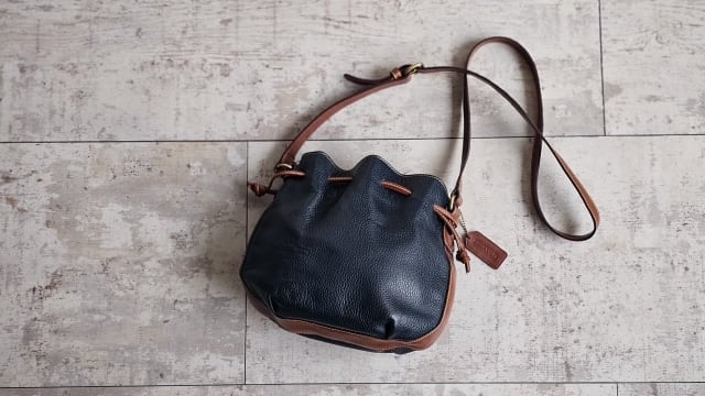 オールドコーチ ☆イタリア製 巾着デザイン バイカラー シュリンク