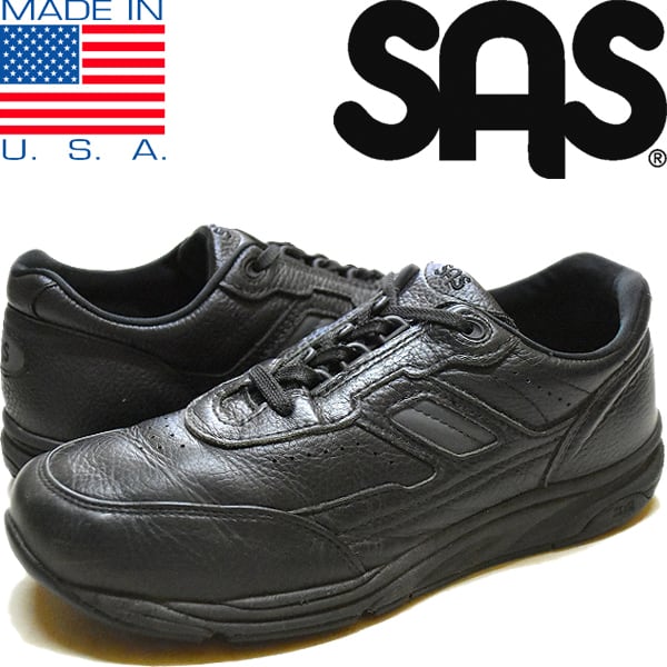 1点物◇USA製SASエスエーエス黒レザースニーカー古着メンズ28