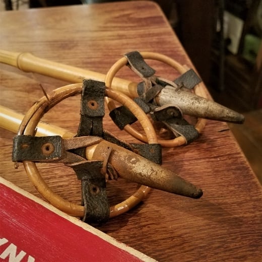 昭和レトロな子供用木製スキー板とストック | 旧式生活雑貨店 神戸