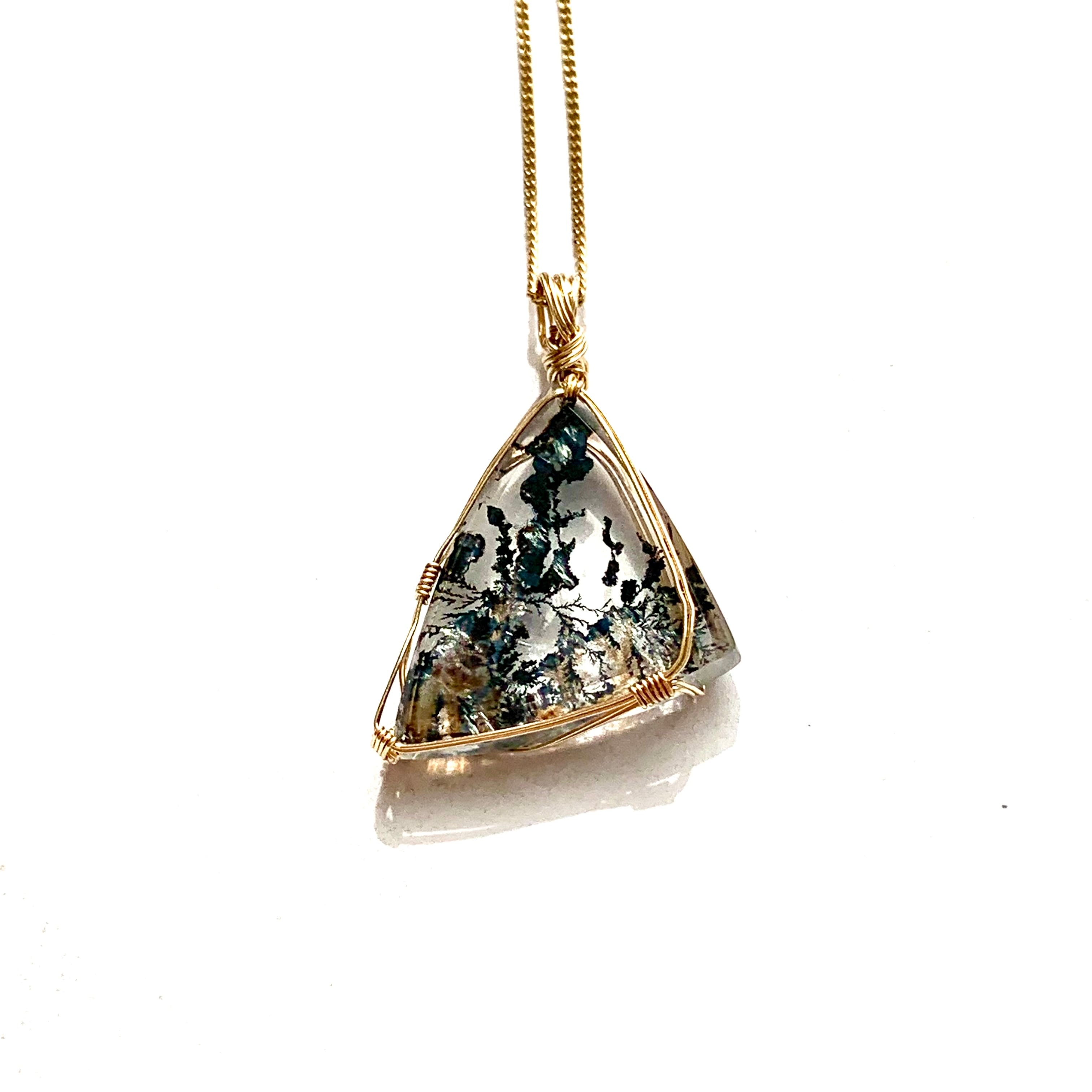 デンドリック クオーツ ペンダントトップ | 天然石ワイヤーアート