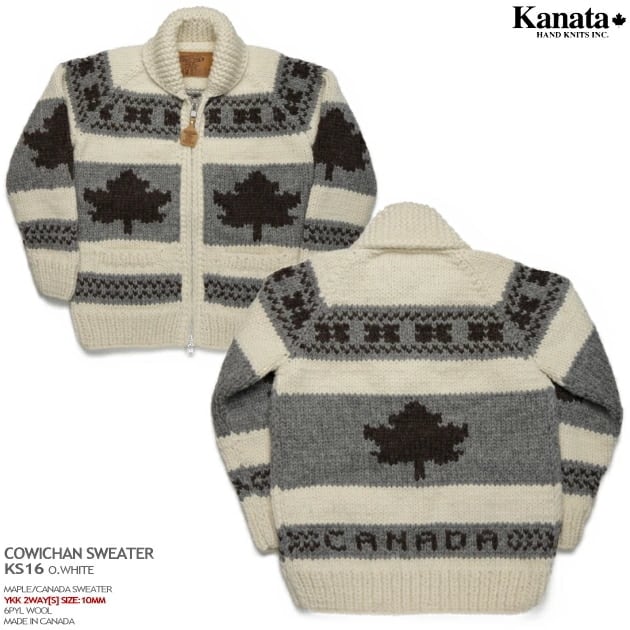 カウチンセーター｜カナタ（KANATA）｜カナダ製｜KS16 MAPLE LEAF