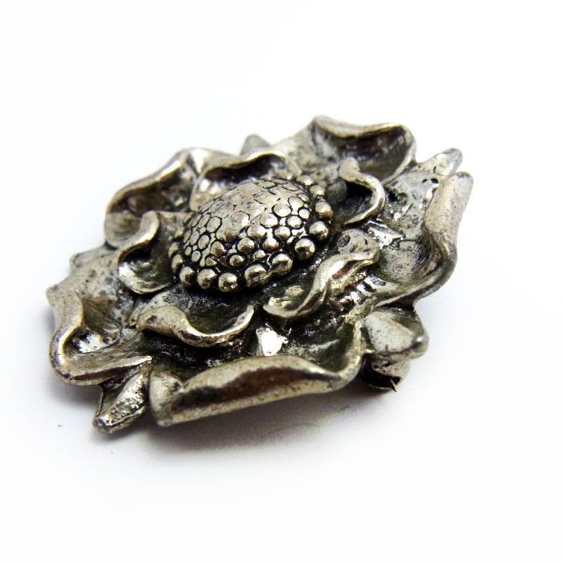 英国 MIRACLE ☆イギリス国花 紋章 テューダーローズ ピューター彫金