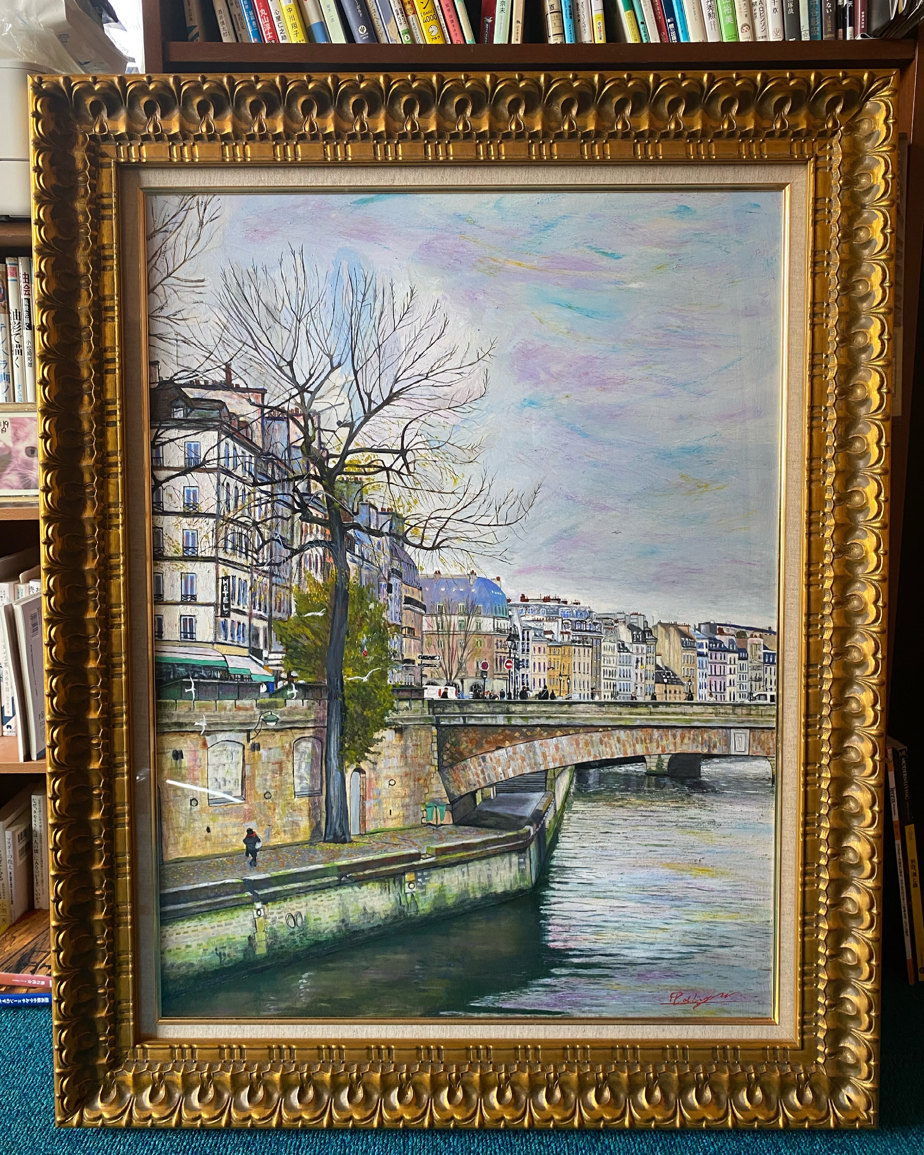 原画「12月のパリ,セーヌ川」フランス 高橋拓也 油絵 P25号 | ART