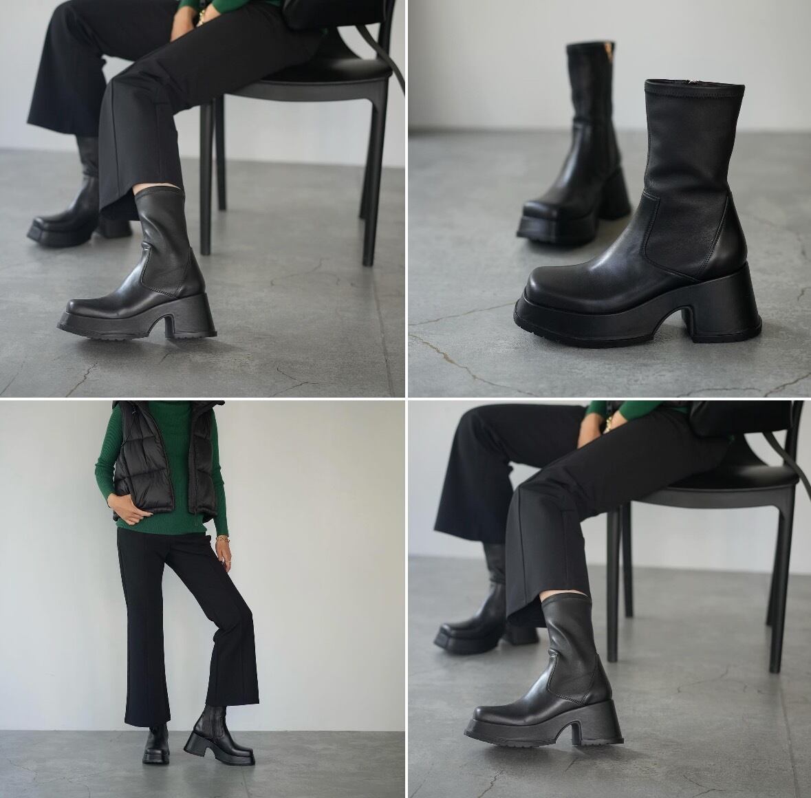 予約販売【 MANA 】ボリュームソール・ストレッチブーツ (537080) 9月