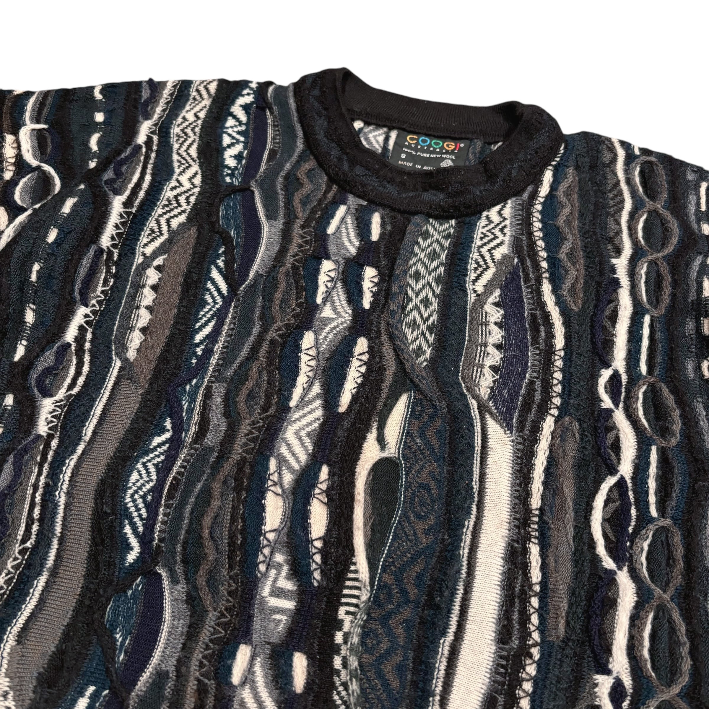 90's COOGI 3D Knit Sweater S / クージー 3Dニット ウールセーター