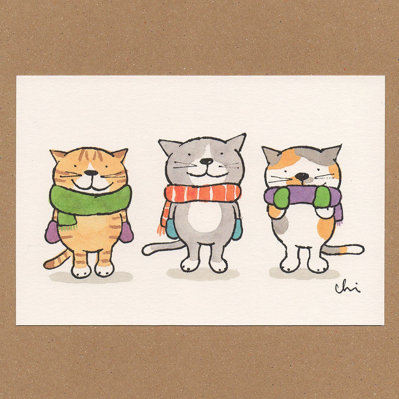 冬のポストカード［NWPC-29］冬支度 | necoya