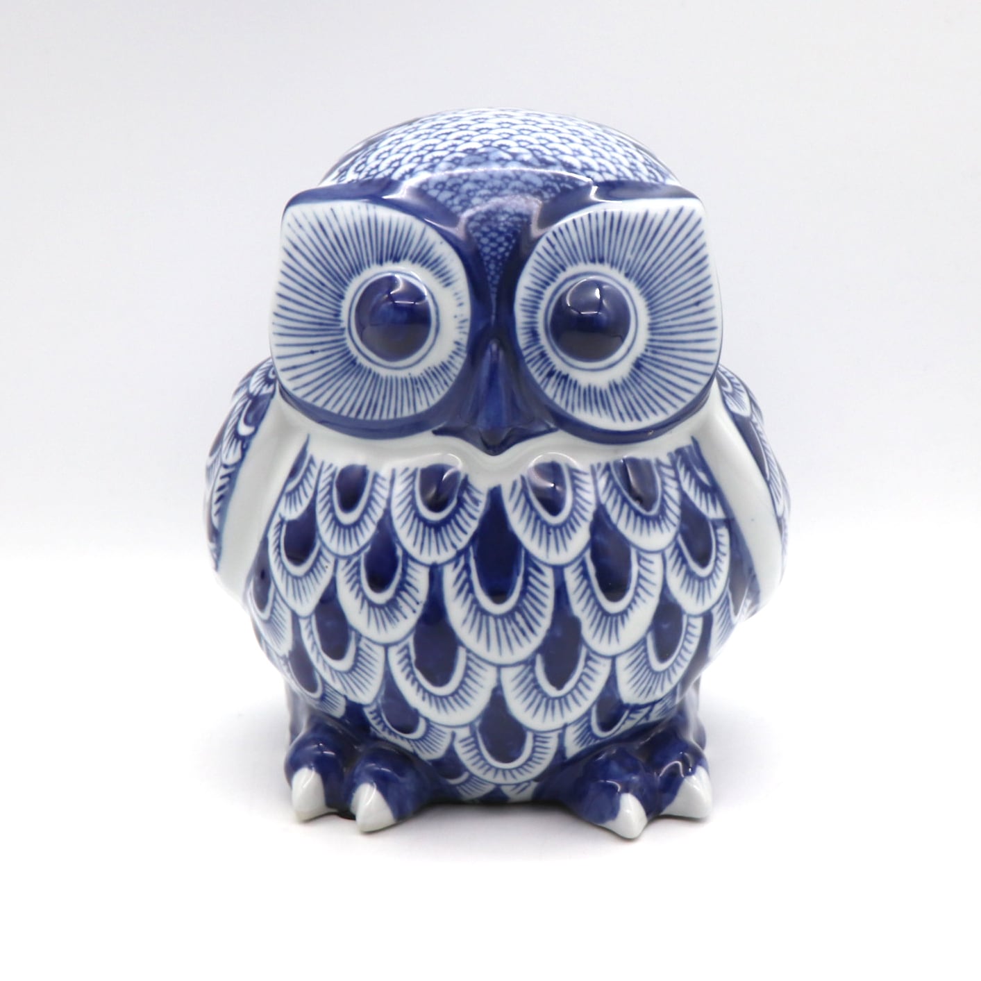 陶器人形・梟・ふくろう・置物・インテリア・No.210529-40・梱包サイズ