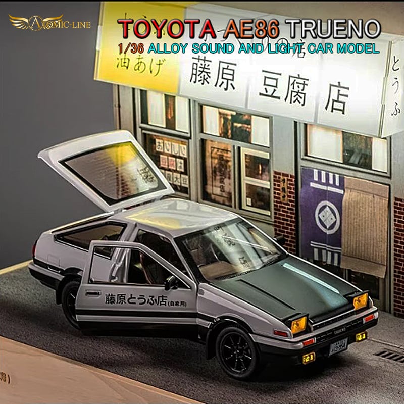 トヨタ AE86 SPRINTER トレノ 1/36 ミニカー 合金モデル ライト点灯
