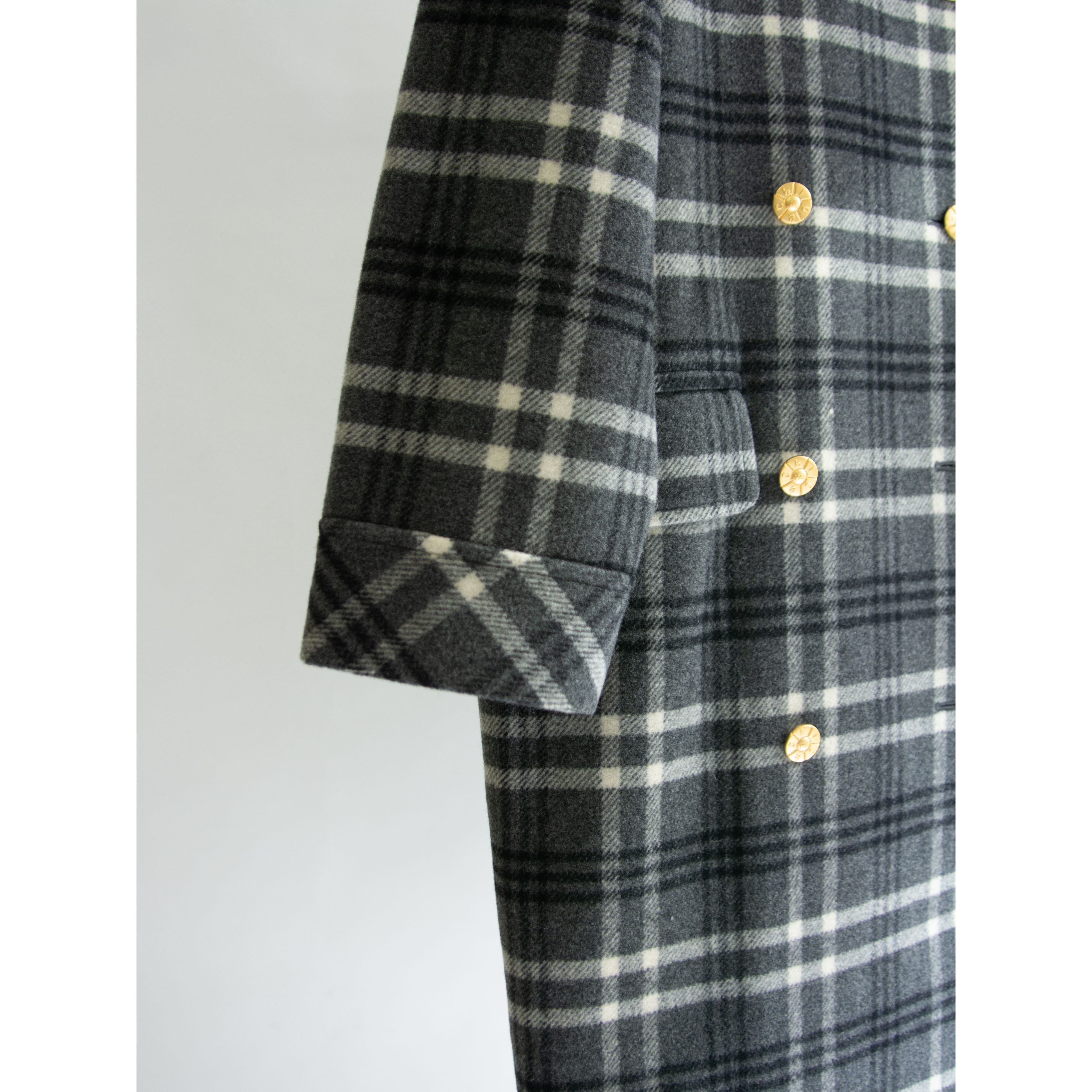 Miss Chloe】Made in Japan wool-nylon check pattern double breasted