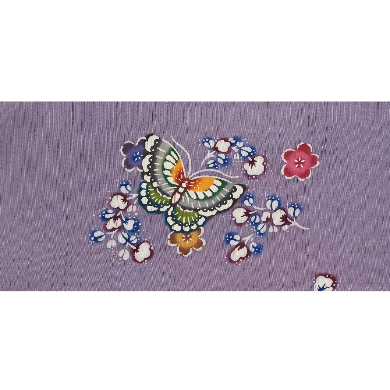 本場琉球紅型 蝶々と花の模様 名古屋帯【未着用品】 | かわの屋