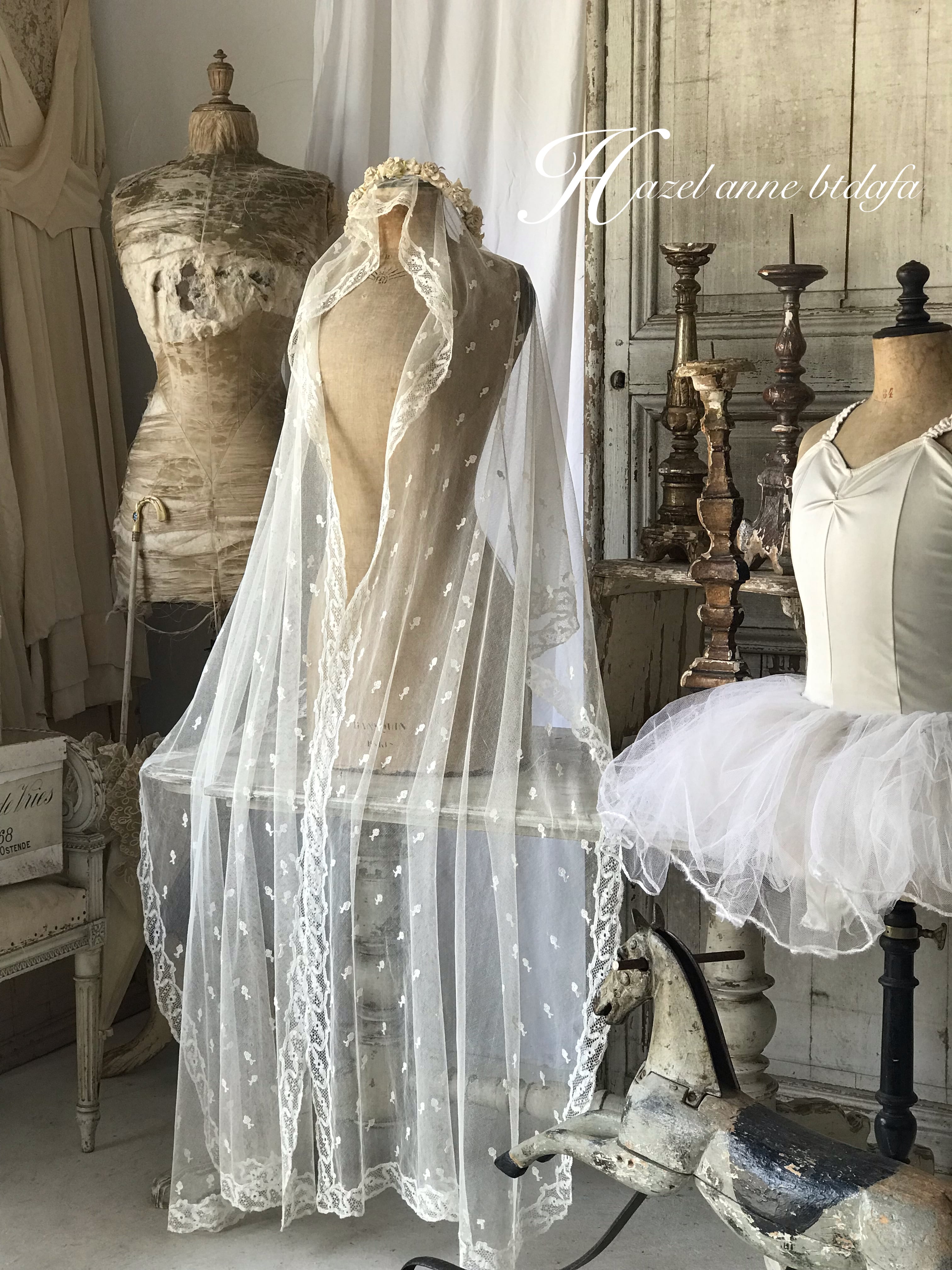 1900s初期 フランス アンティーク ウェディングベール チュールレース