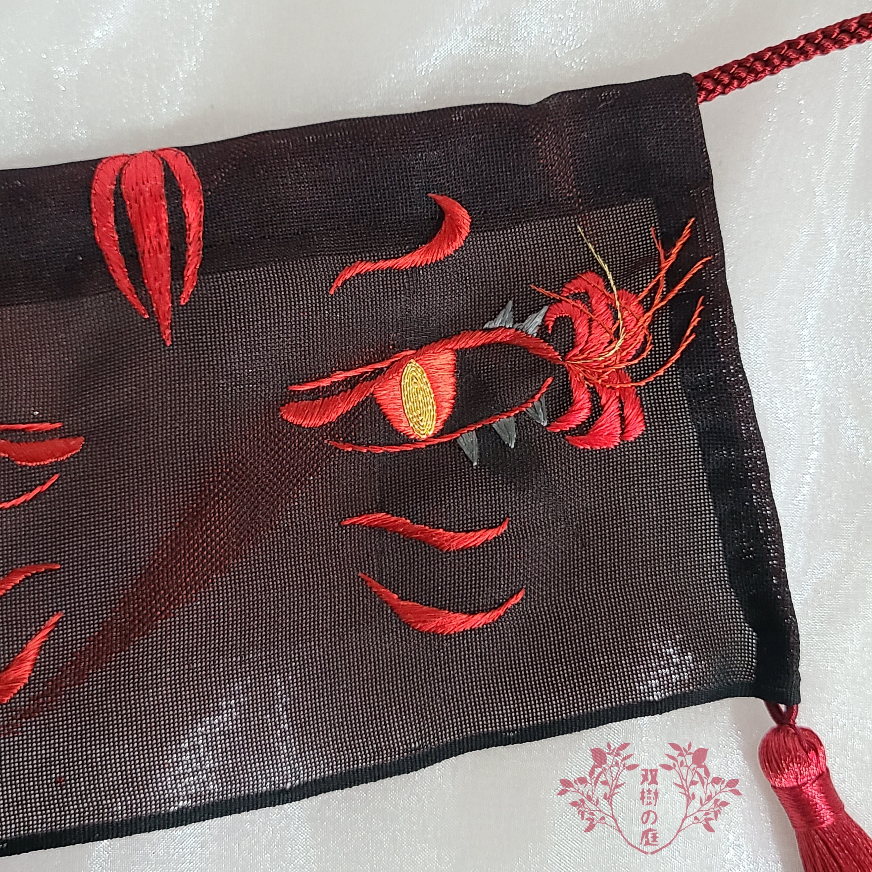 烈花の眼光】日本刺繍のフェイスベール | 双樹の庭