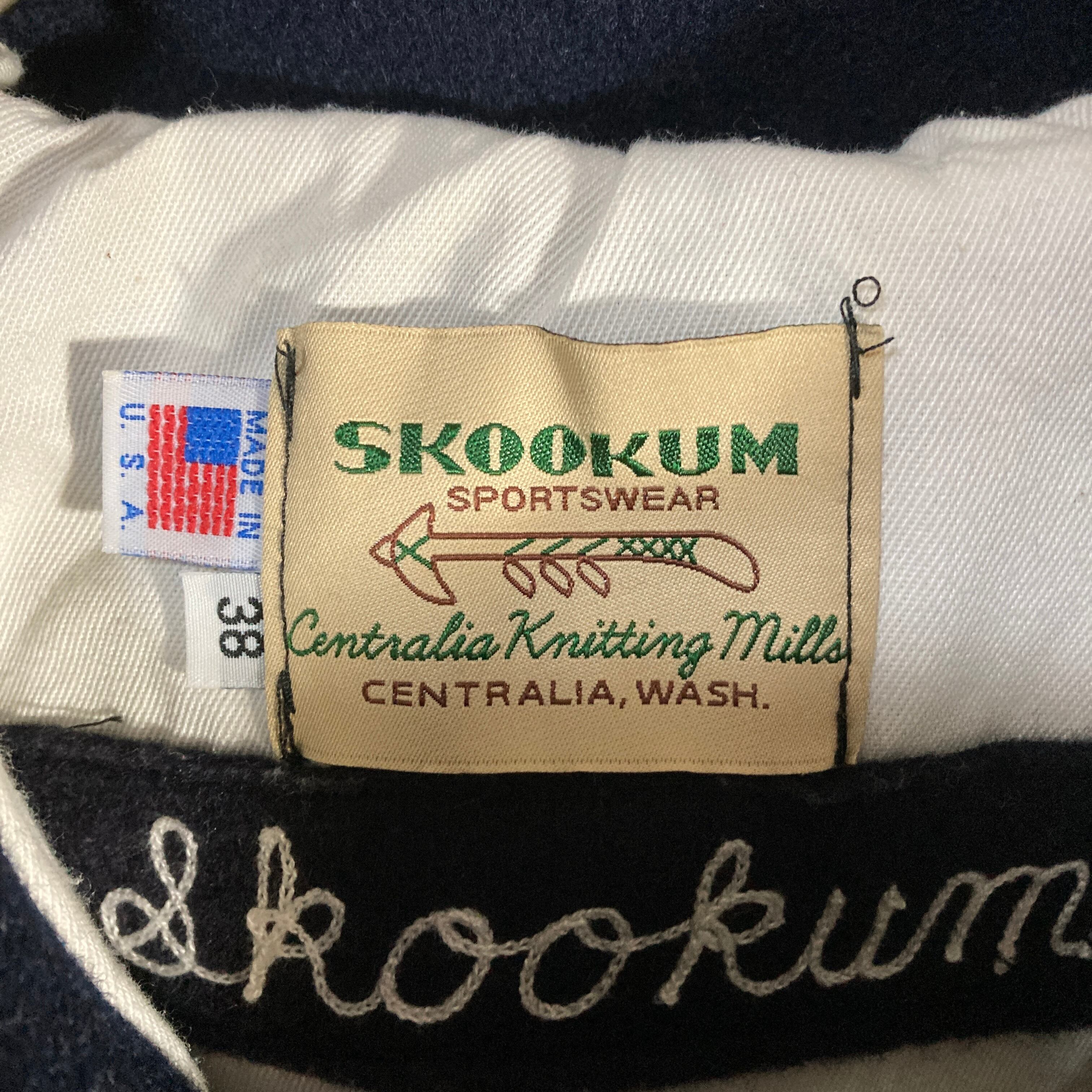 USA製 SKOOKUM スクーカム アワードジャケット フーディ 袖レザー