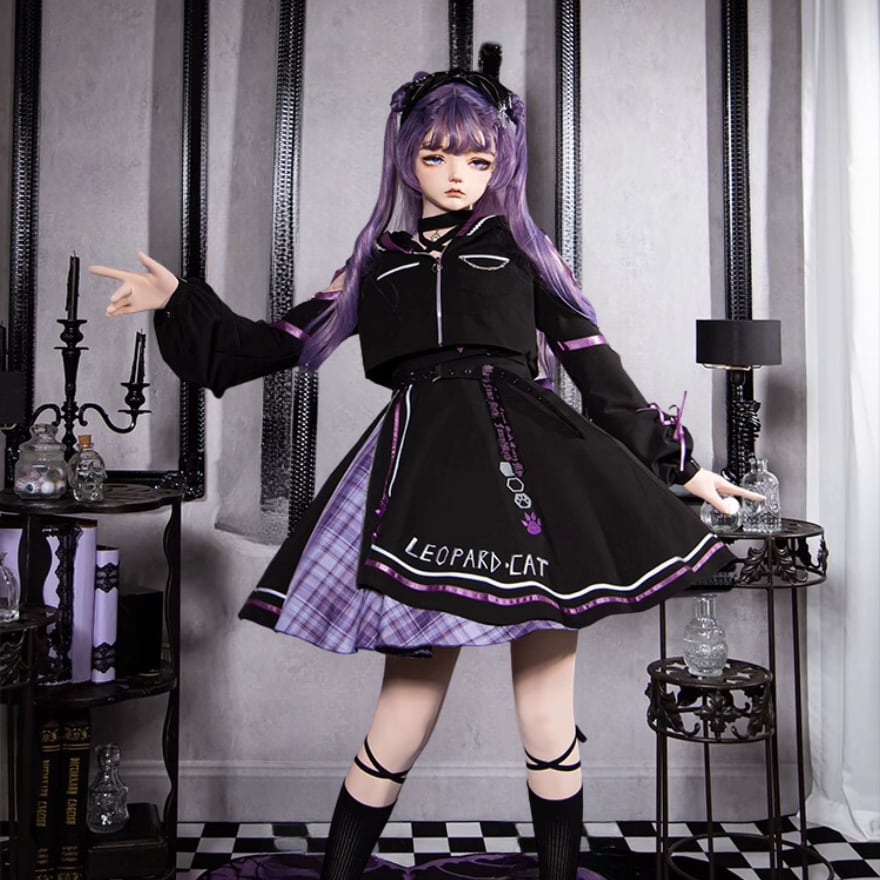 セットアップ ジャケット JSK ジャンパースカート レオパード ネコ耳