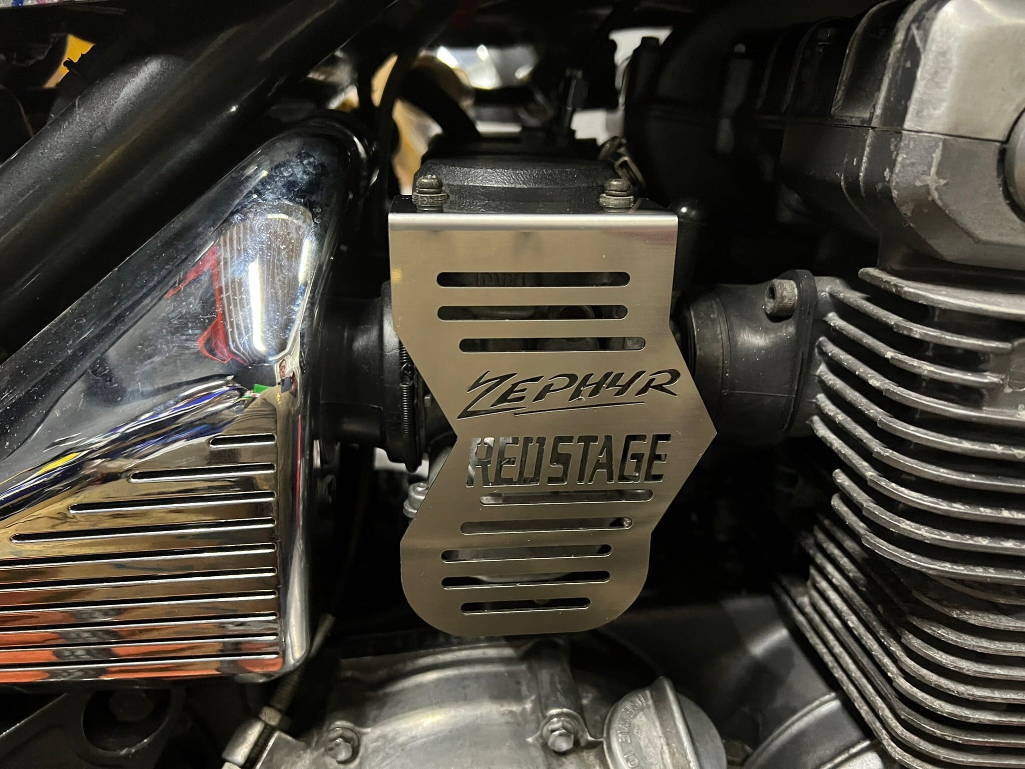 オリジナル キャブカバー ゼファー400/x用 (鏡面ステンレス製) ZEPHYR