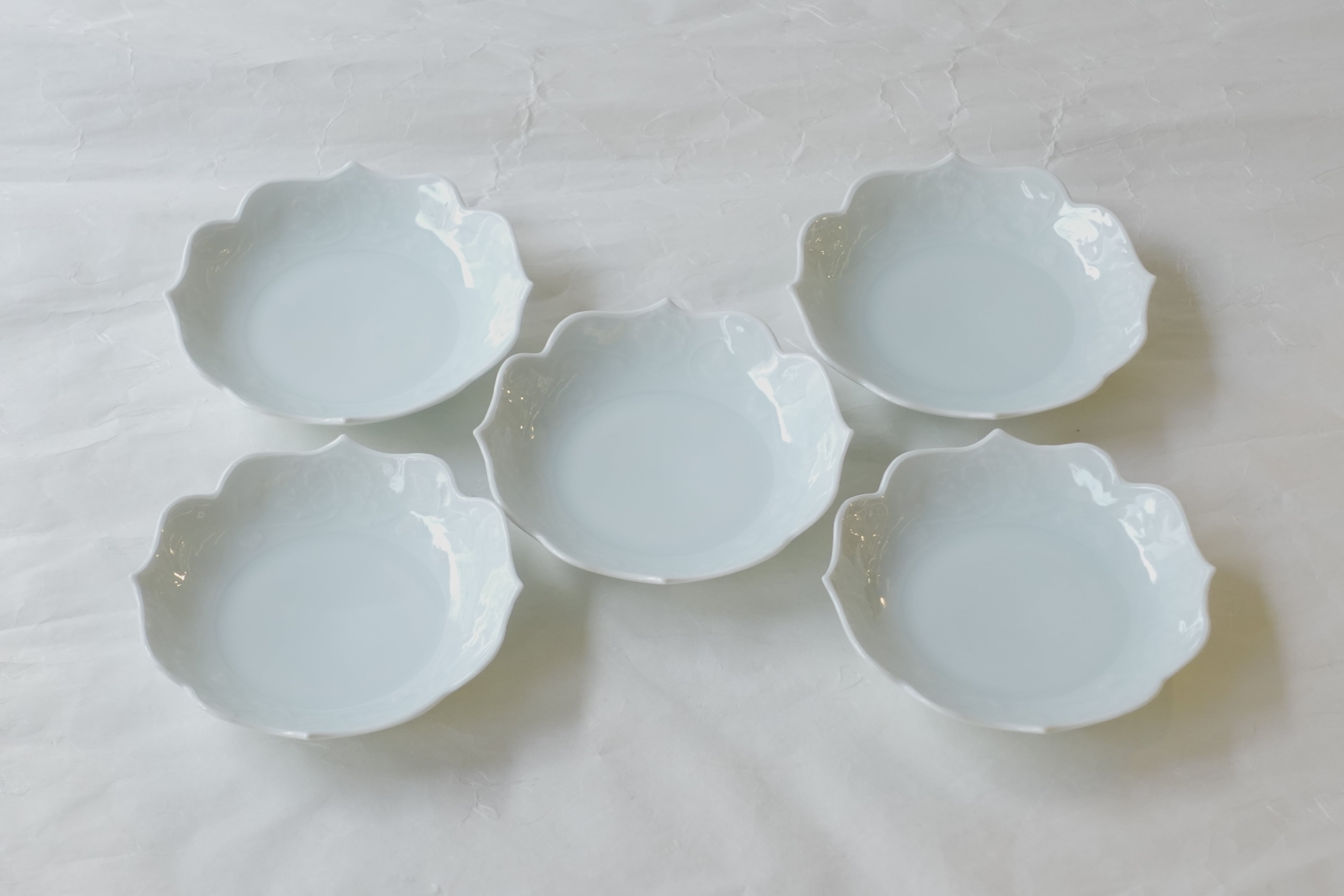 美濃焼 塚本快示 快山窯 青白磁 4寸銘々皿 5枚組 | 小林漆陶