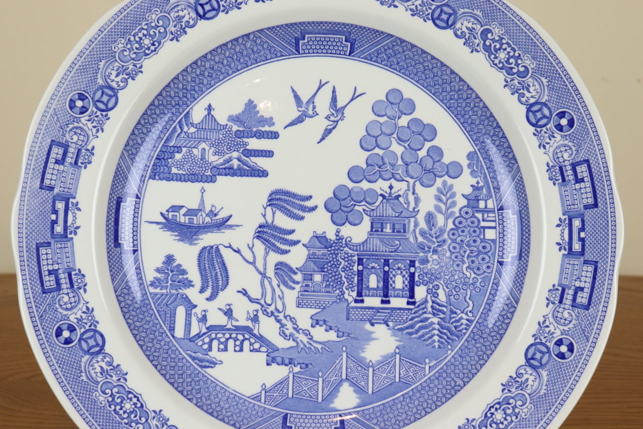 スポード ブルールームコレクション プレート26.5cm 大皿 ウィロー