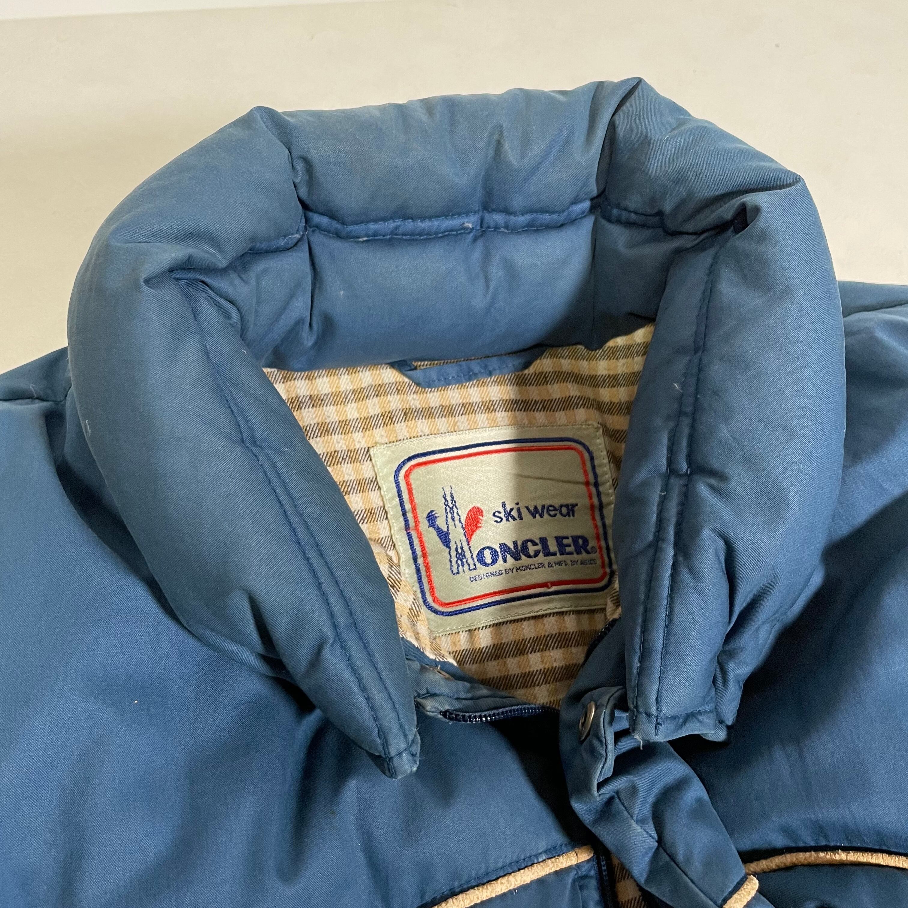 80s OLD MONCLER モンクレール アシックス期 ダウンジャケット ブルー