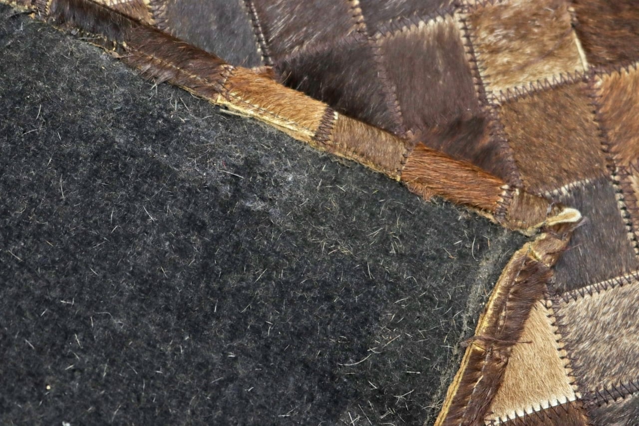 牛革 パッチワーク ラグ ハラコ 敷物 カーペット モダン ヴィンテージ