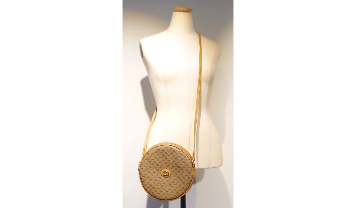 ヴィンテージ GUCCI グッチ マイクロGG 丸型 ショルダーバッグ クロス
