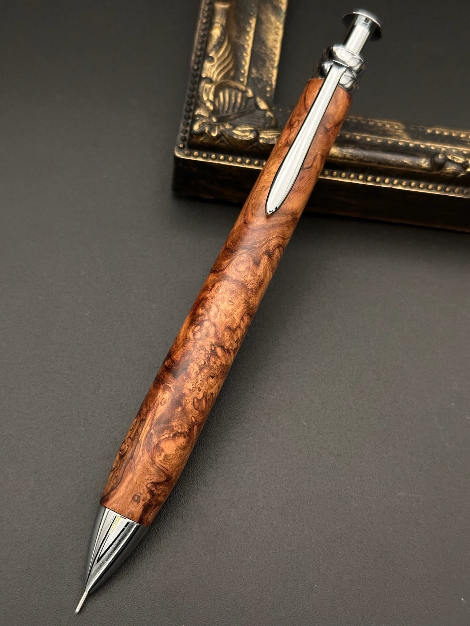 マーブルウッド/木軸シャープペン底重心タイプ(オリジナル金具