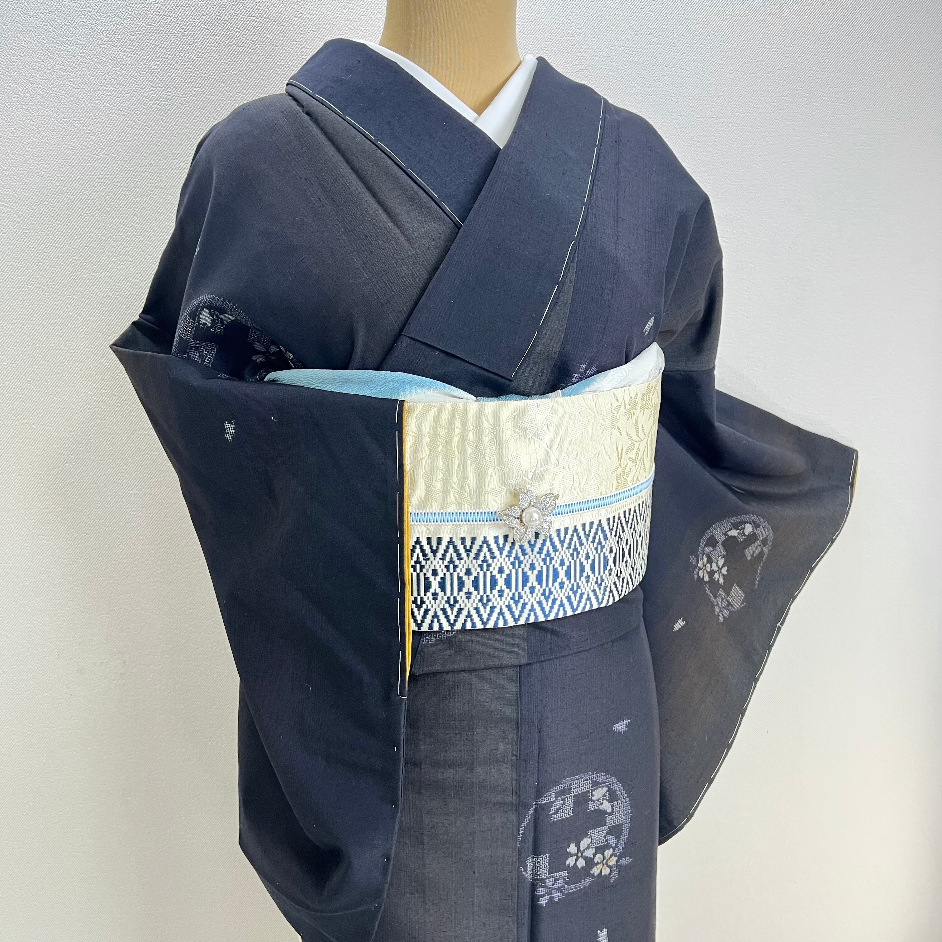 新品 奥順謹製【結城紬】仕立て上り おく玉 正絹 さが美 s748 | 着物