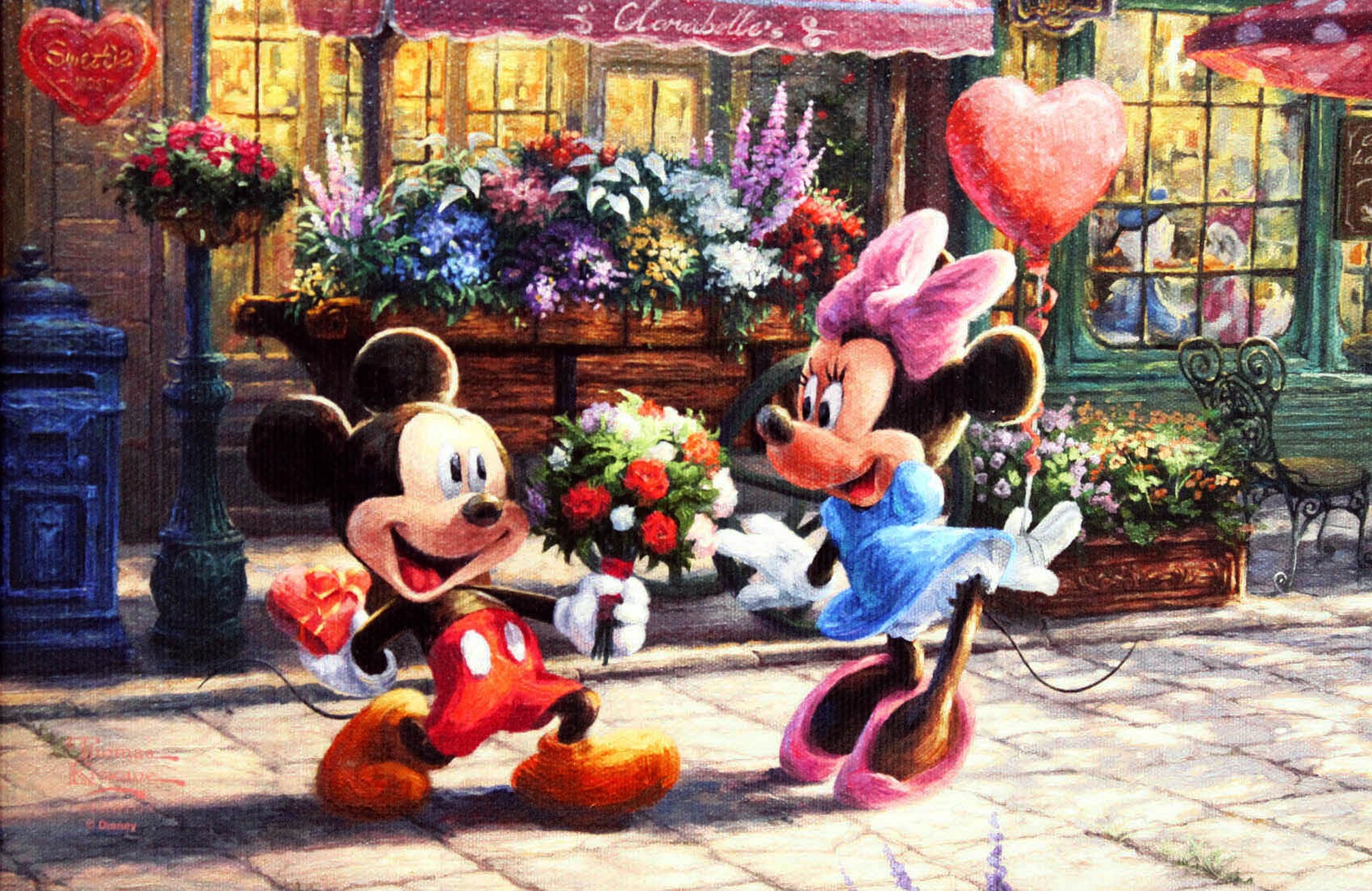 ディズニー絵画「ミッキー&ミニー/スウィートハート カフェ」作品証明