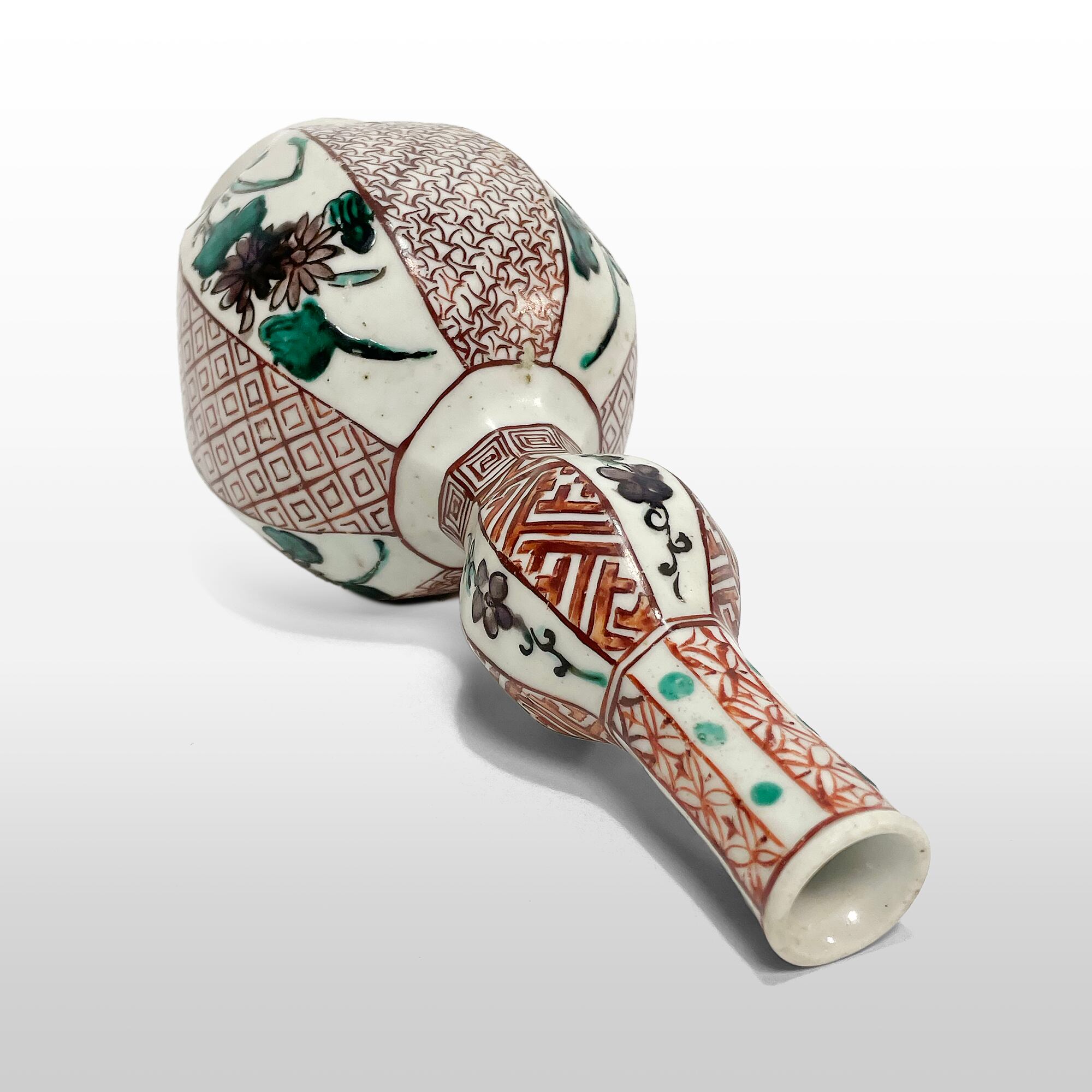 ひ*る様 古九谷 色絵 花鳥 徳利 酒器 花生 骨董 古美術 アンティーク