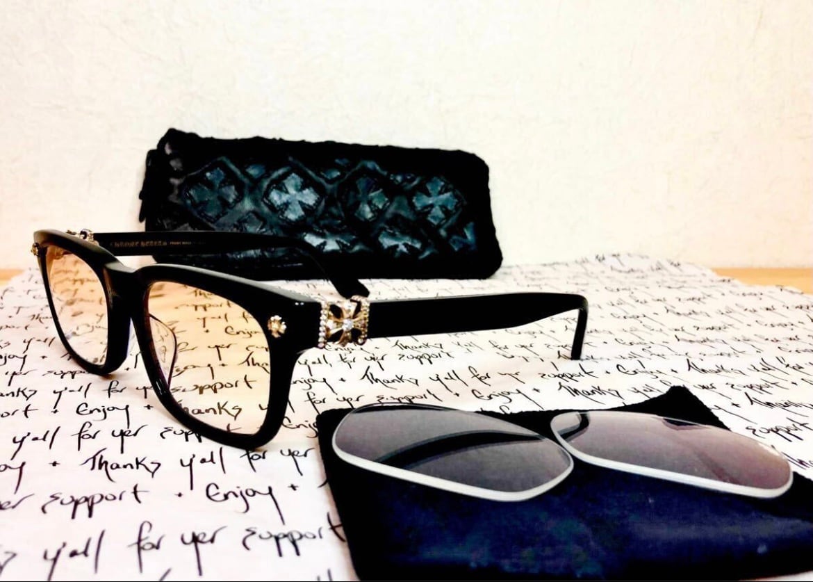 クロムハーツ好き必見‼︎」装飾ゴールド伊達メガネ サングラス