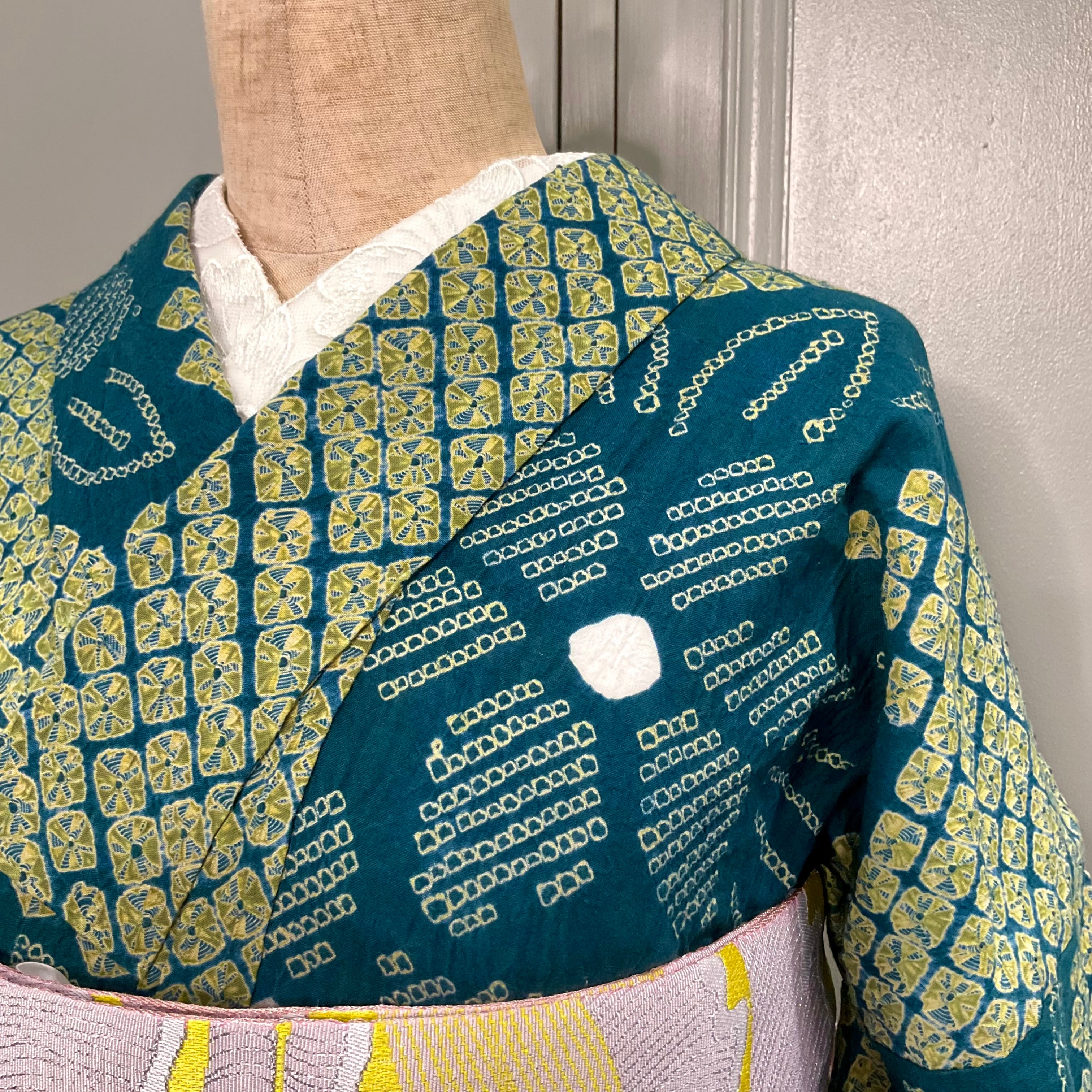 green green green＊有松鳴海絞り浴衣 緑 グリーン A743 | kimono tento