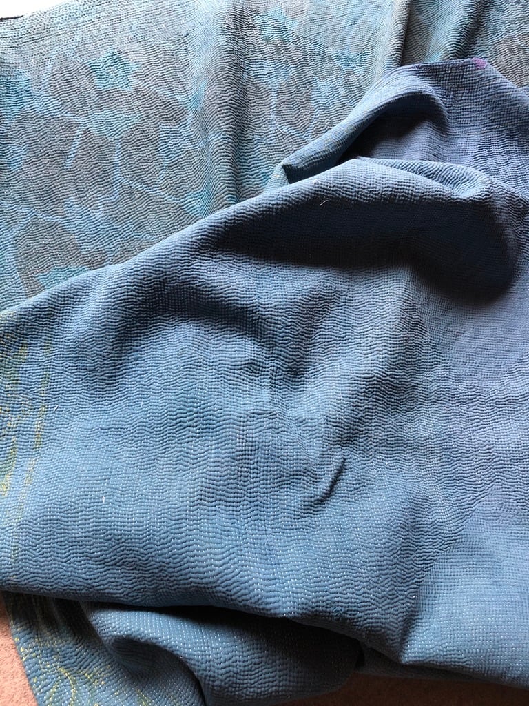 vintage indigo kantha quilt インディゴカンタキルト | &kantha
