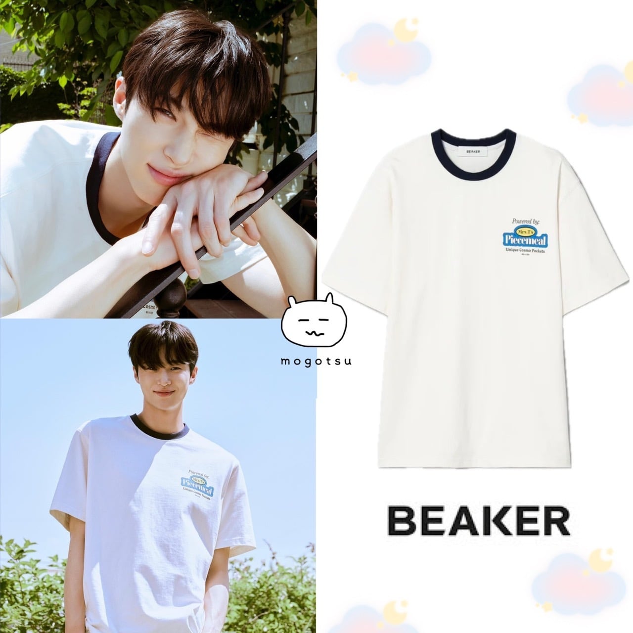 ☆ピョンウソク 着用！！【BEAKER】[Reorder] Men Universe Ringer T