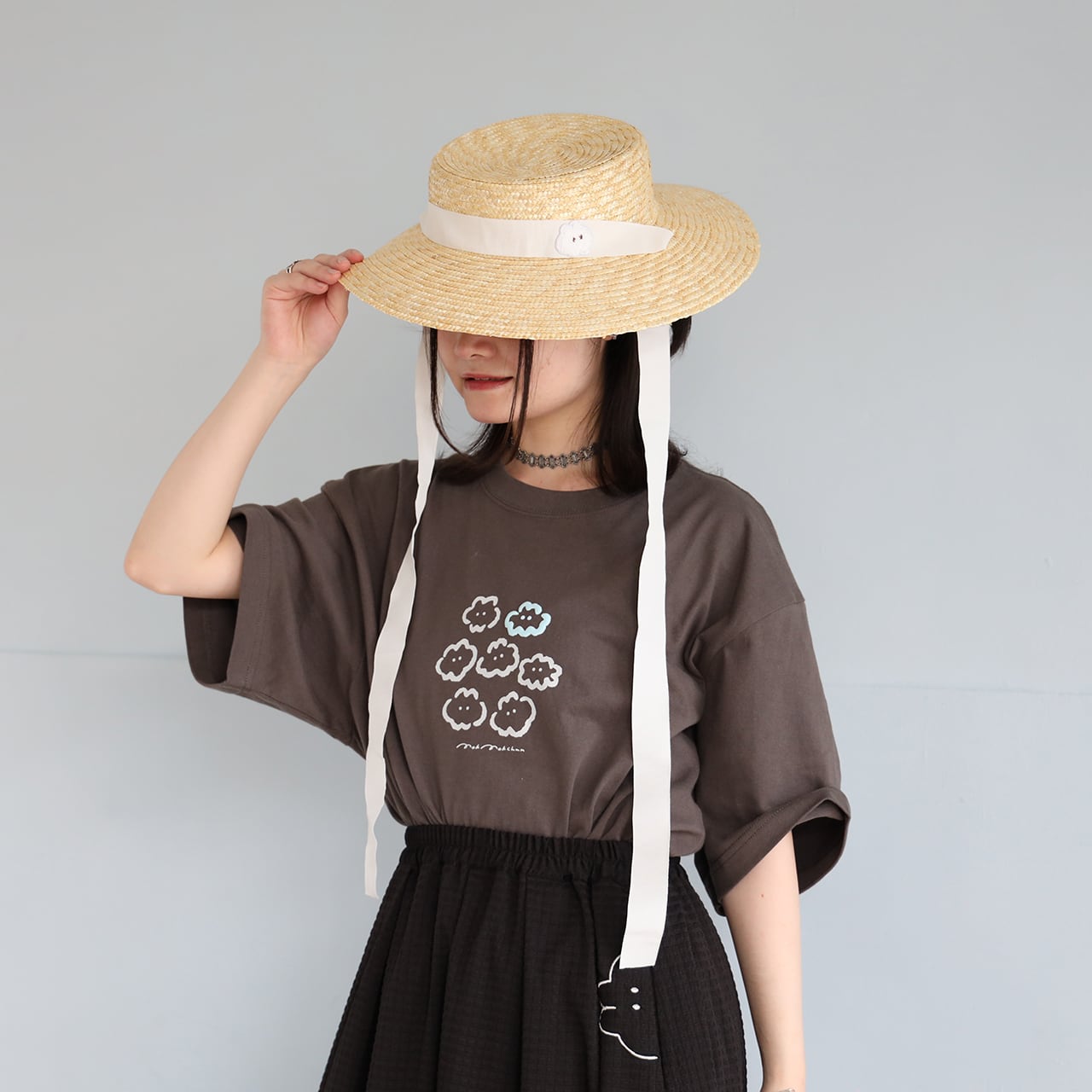 なでウサワッペン麦わら帽子 (MK-474) | もくもくちゃん公式オンライン