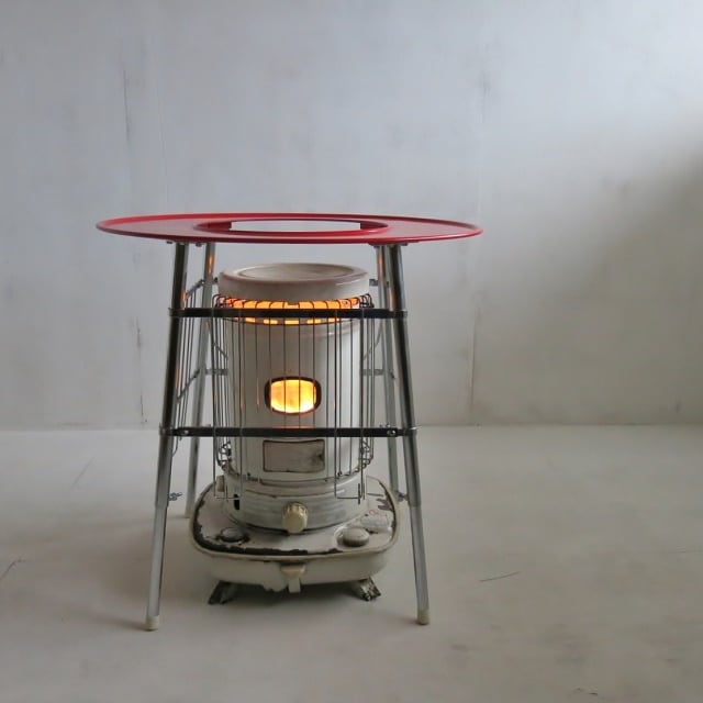 丸型ストーブガード デラックス 朱色（受注生産品） | 西田金物店