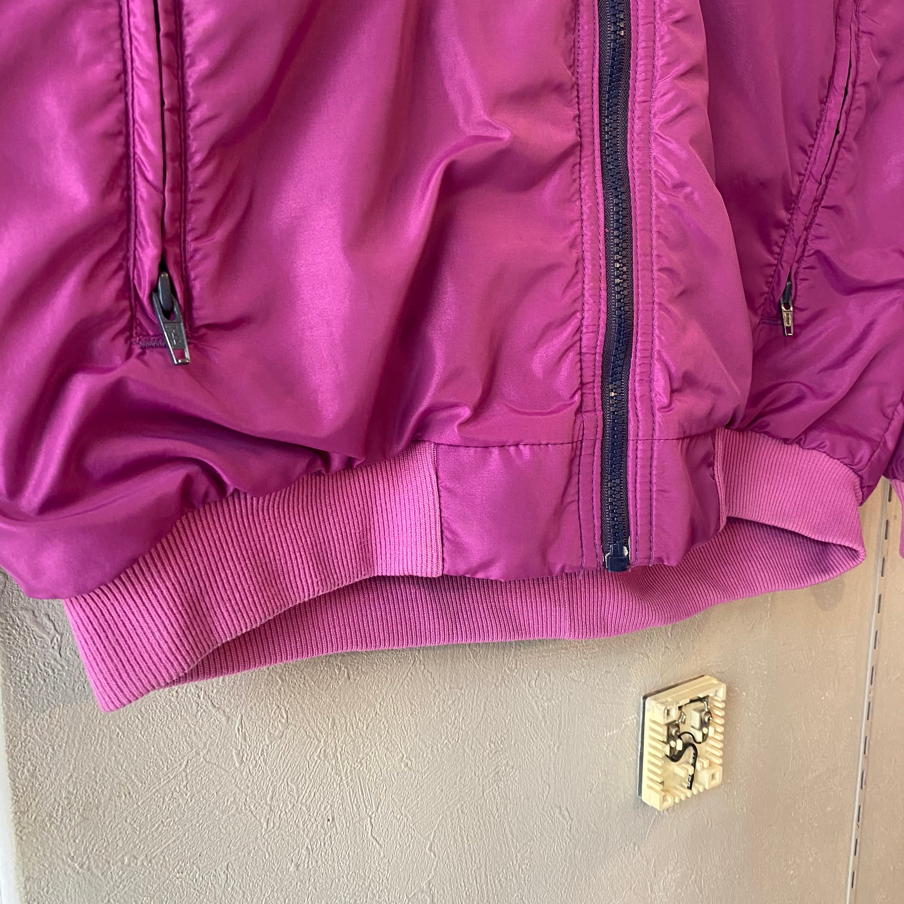 80s パタゴニア シェルドシンチラジャケット パープル×ブルーグレーL